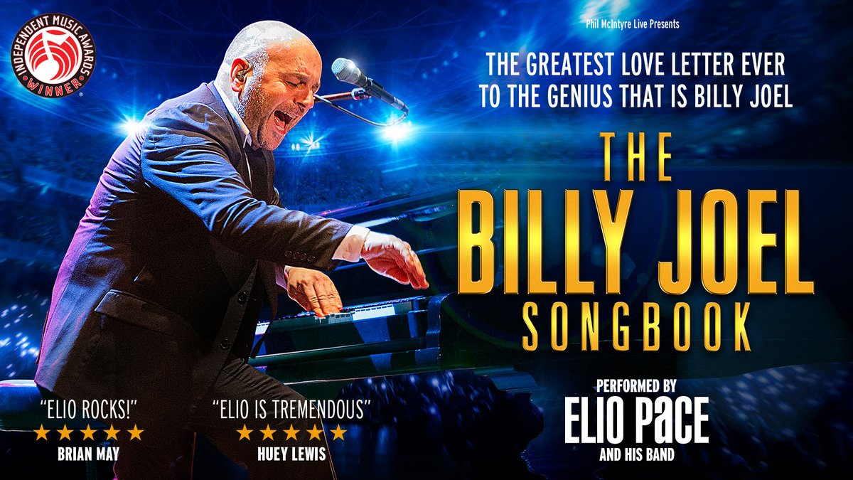 **AR WERTH NAWR**

The Billy Joel Songbook
Dydd Mercher 20 Mawrth 2024

Ymunwch â'r anhygoel Elio Pace a'i fand wrth iddynt dalu teyrnged i'r chwedlonol Billy Joel, gan berfformio mwy na 30 o'i ganeuon mwyaf poblogaidd.

🎟🎟🎟 029 2087 8444 / bit.ly/3qZE2Un