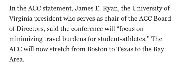 A simple solution to minimize the travel burden for student-athletes? Don’t add California schools to the “Atlantic Coast Conference”