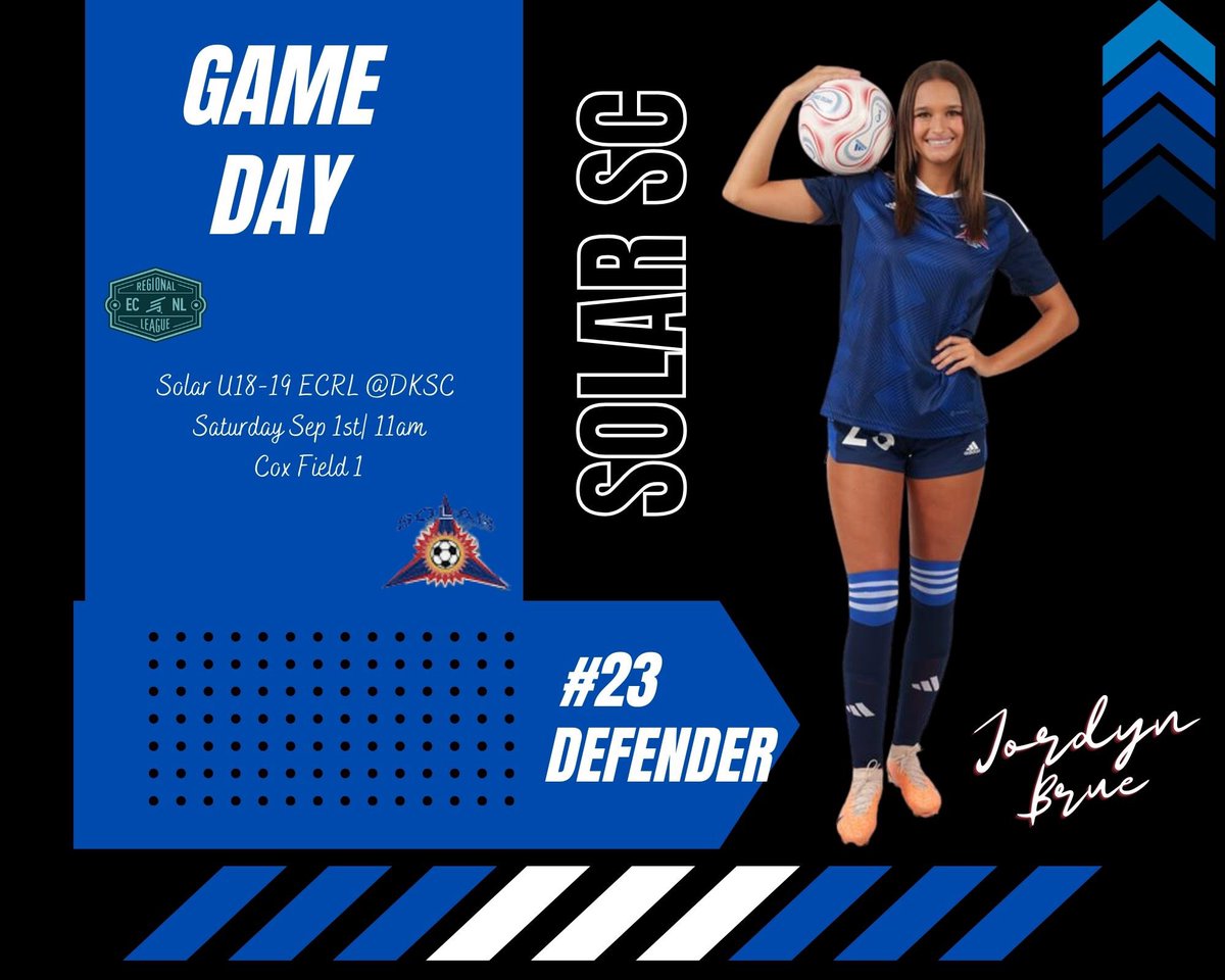 Can’t wait for another weekend of soccer with my team! See you tomorrow. Go Solar💙🖤