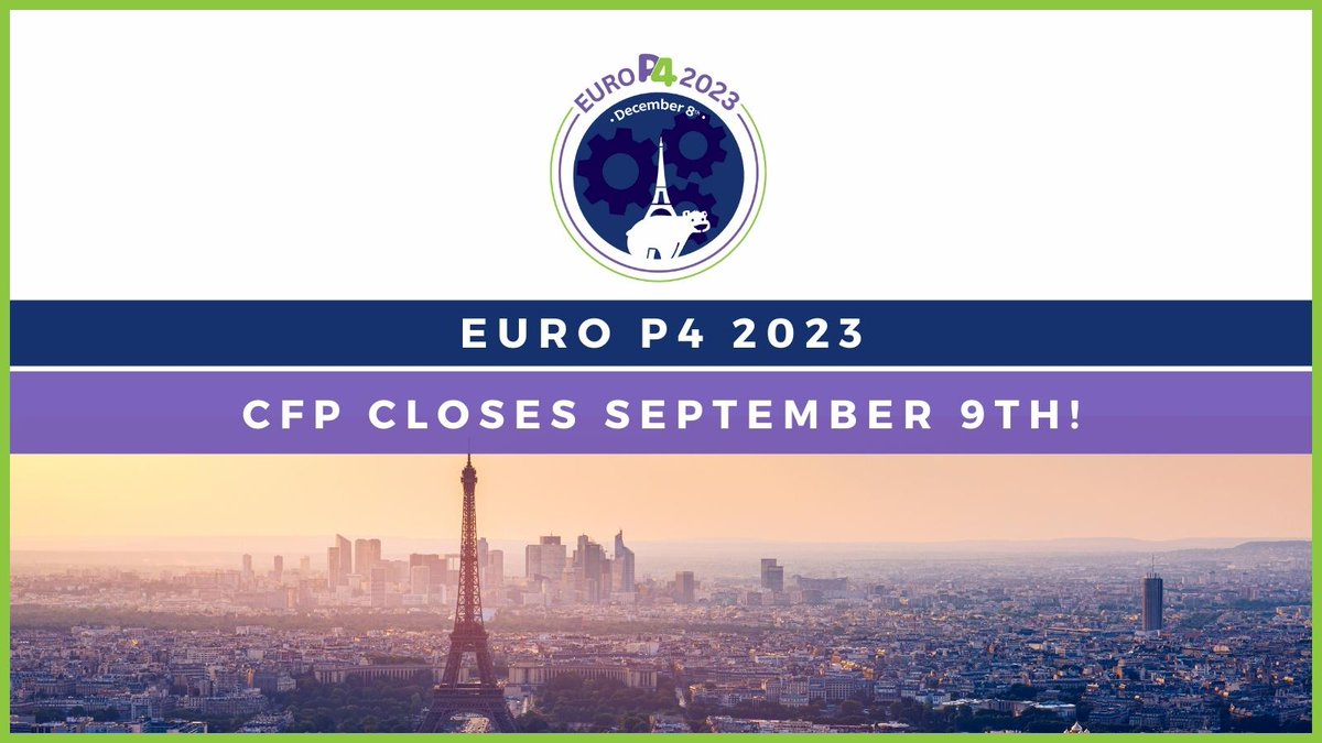 The CFP Euro P4 will close September 9th - don’t miss the opportunity to share P4-enabled projects and research with the community on December 8th in Paris. View the CFP here! | bit.ly/47w7yld
#P4 #P4Workshop #EuroP4 #OpenSource