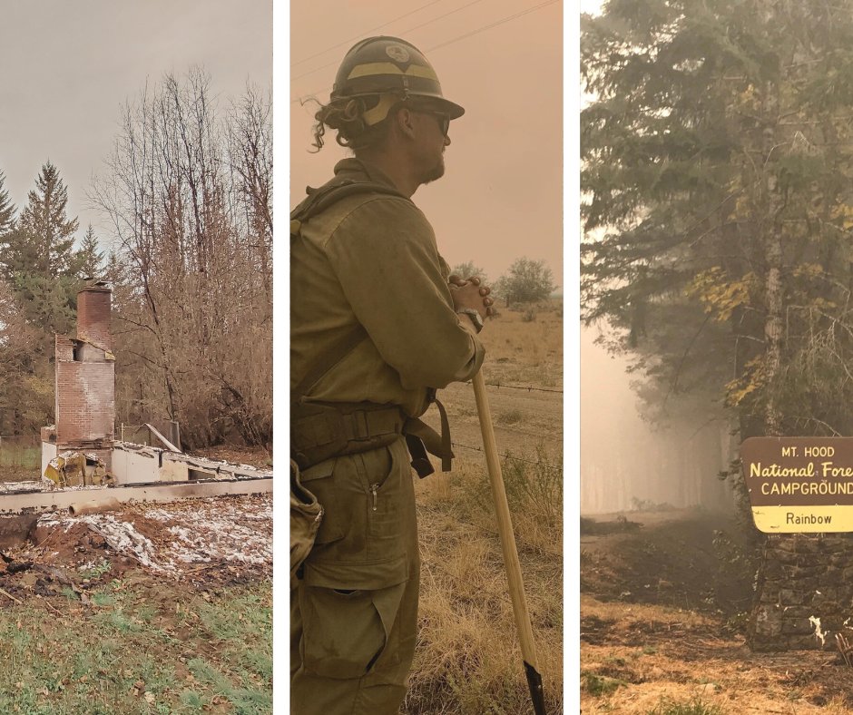 🔥 🙏As we mark #LaborDay2023, our hearts remember the devastating 2020 Labor Day fires. Lives were lost, homes destroyed &amp; communities changed forever in OR &amp; WA. We honor the brave firefighters who stood tall &amp; the resilient communities who continue to work to rebuild.