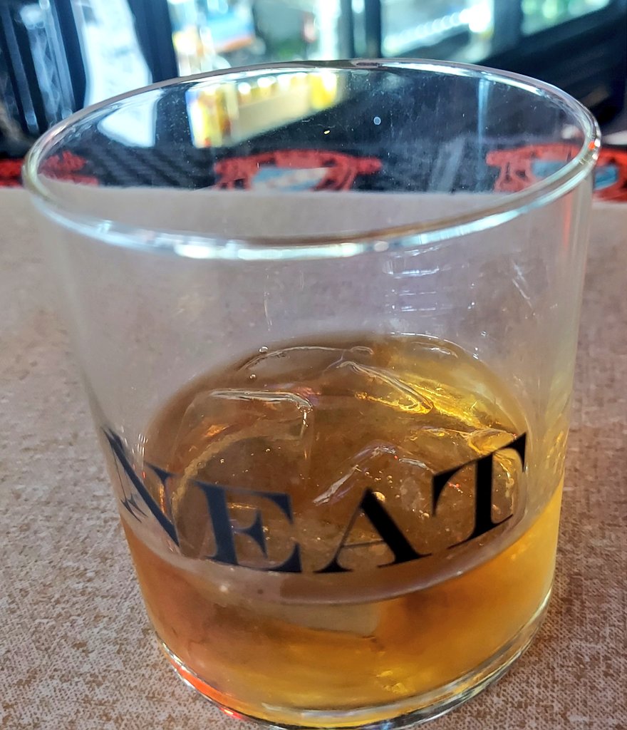 undisclosed location. kicking off #bourbonheritagemonth with maker's mark on the rocks in a 'neat' glass. 🥃