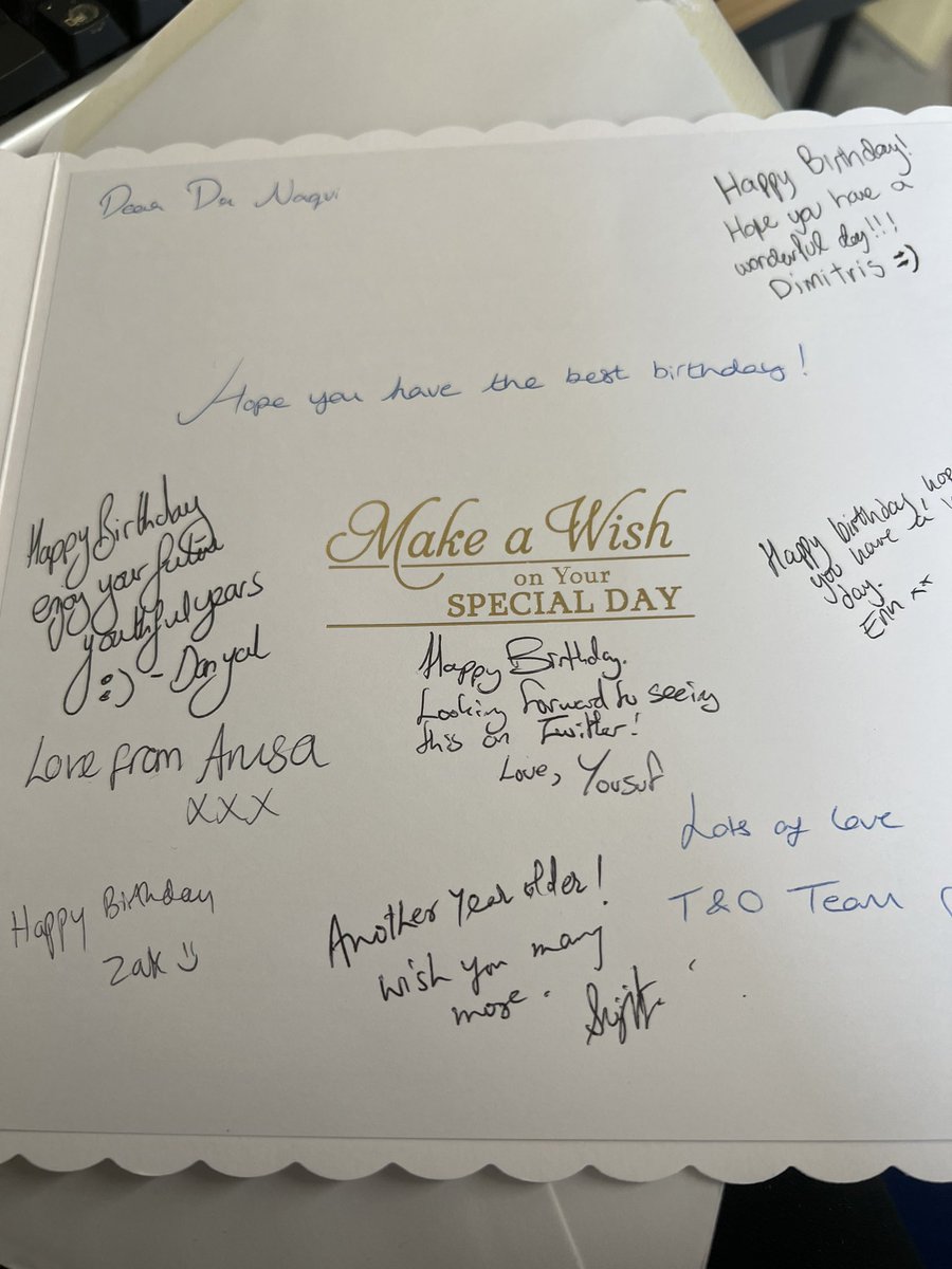 Huma Naqvi (on blue sky too) (@doc_hnaqvi) on Twitter photo Rare moment for me to be speechless
It happened today
whole mix of emotions that I can’t verbalise in words 😂
A lunchtime rendition of #HB & a 🎂 from my crew, I’m blessed & lucky💙
<a href="/Murtaza_009/">M</a>
<a href="/YousufMed/">Yousuf Hashmi</a>
<a href="/rachnaprem/">Rachna Prem</a>
@Dogtor_Erin
<a href="/Arusa_L/">Arusa</a>
@husna_shh🙏🏽
#earlybdaycake Rare moment for me to be speechless
It happened today
whole mix of emotions that I can’t verbalise in words 😂
A lunchtime rendition of #HB & a 🎂 from my crew, I’m blessed & lucky💙
<a href="/Murtaza_009/">M</a>
<a href="/YousufMed/">Yousuf Hashmi</a>
<a href="/rachnaprem/">Rachna Prem</a>
@Dogtor_Erin
<a href="/Arusa_L/">Arusa</a>
@husna_shh🙏🏽
#earlybdaycake