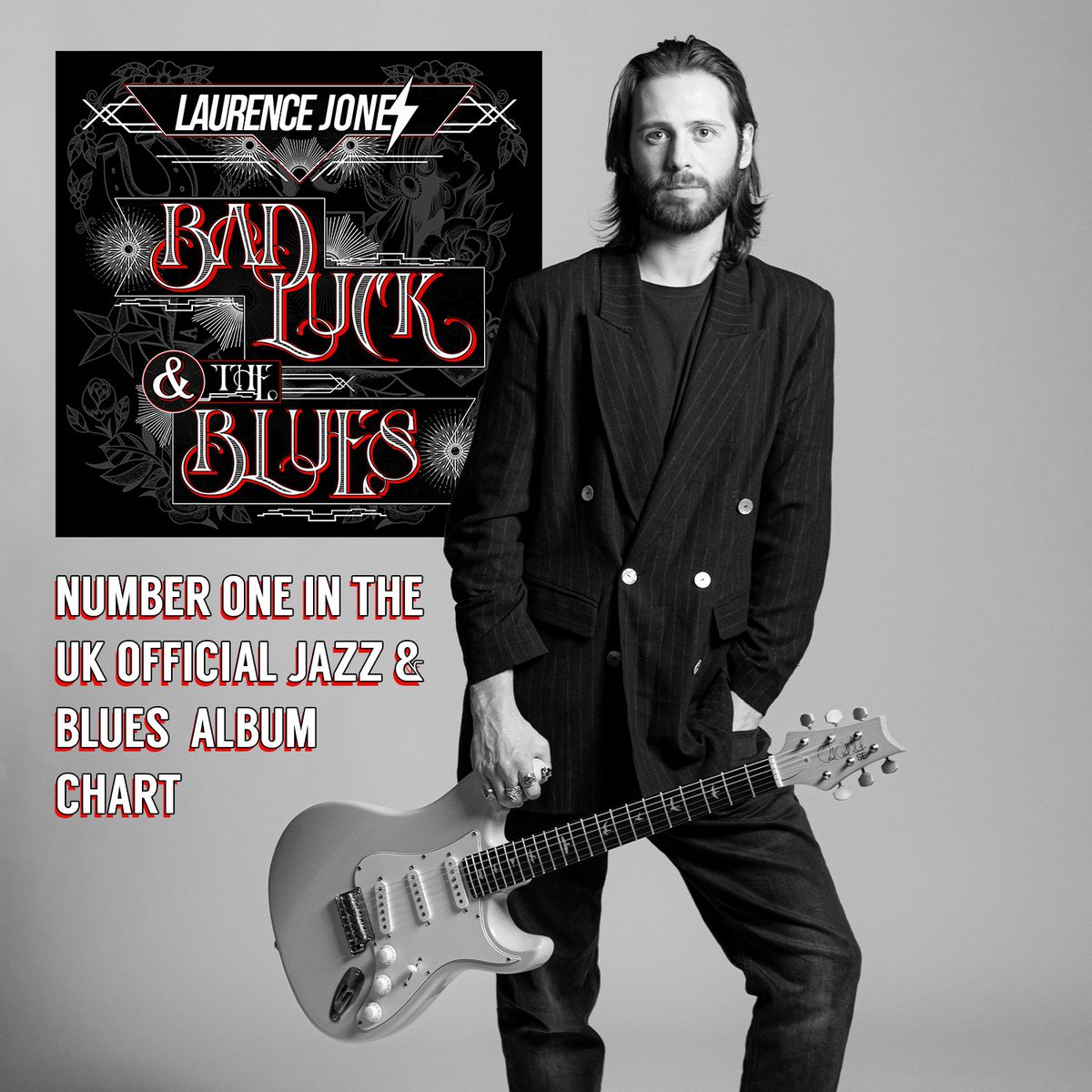 We are so excited to announce that our very own @Laurencemusic has topped the UK Jazz & Blues Album Chart with his hit album, ‘Bad Luck & The Blues’ 🤘🎸Join us in congratulating Laurence on an amazing record 🔥👏