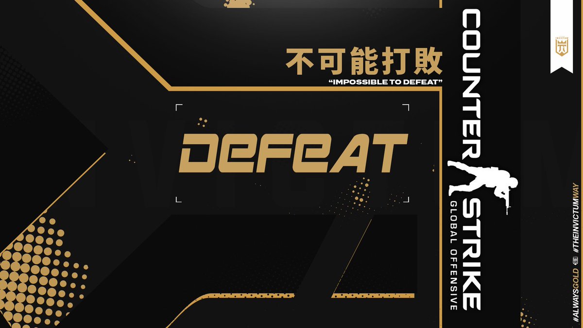 invictumgg's tweet photo. [#GameDay - Result]

Unfortunately we lost against #BiTesports in tonight's ESEA #Main matchup.

Well played to #BiTesports, but we move onto the next one..

#AlwaysGold #TheInvictumWay #ESEA #MAIN #CSGO #Esports https://t.co/Ct5iCPgUJO