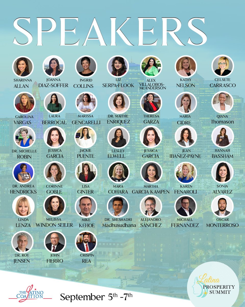 LatinoCoalition's tweet photo. We have an exceptional Speaker line-up for 2023 Latina Prosperity Summit!
Excited to see everyone in Kansas City, MO! https://t.co/rQFJ2QA2tP
