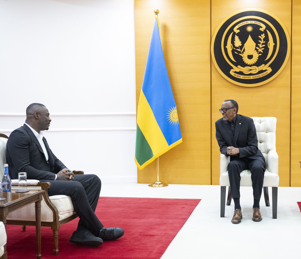 kigali_times's tweet image. &quot;President Kagame warmly welcomed British actor Idris Elba and his wife Sabrina Dhowre to discuss exciting opportunities for partnerships in boosting the creative arts industry. A promising collaboration ahead! 🎭🤝 #CreativePartnerships #ArtsDevelopment&quot;