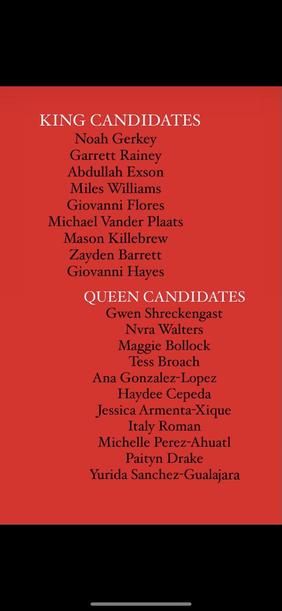 HERE ARE YOUR TOP 10 2023 HOMECOMING CANDIDATES😁CONGRATS TO ALL‼️