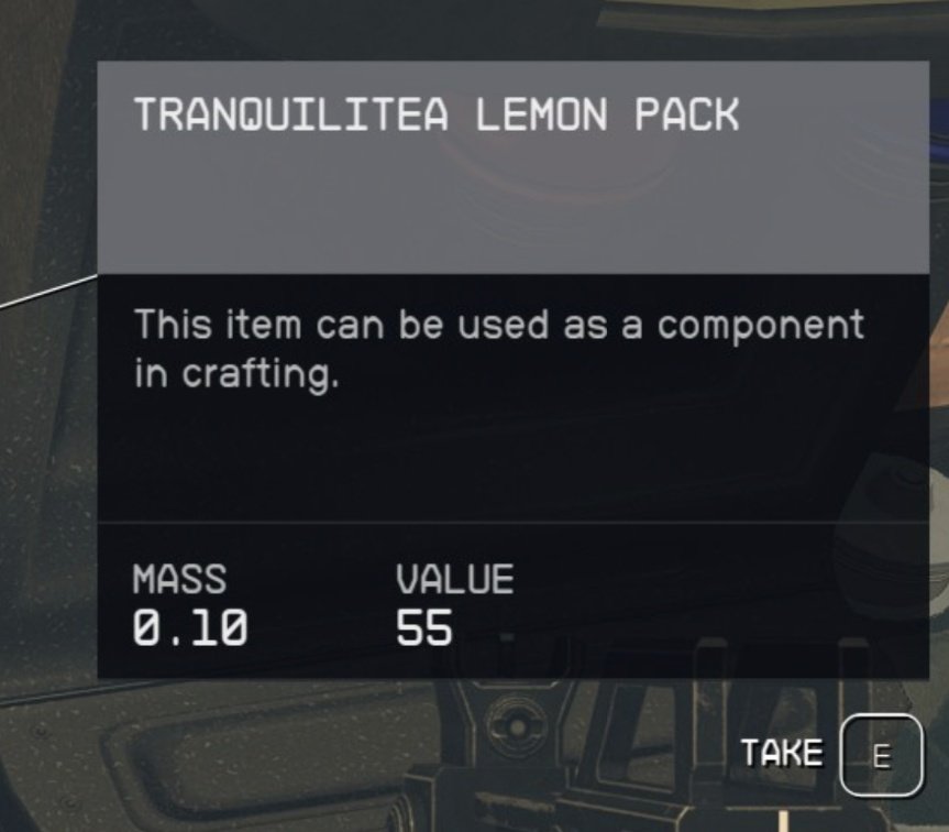 Mmm yes, lovely cup of good 'ol British condom tea ☕
#Starfield