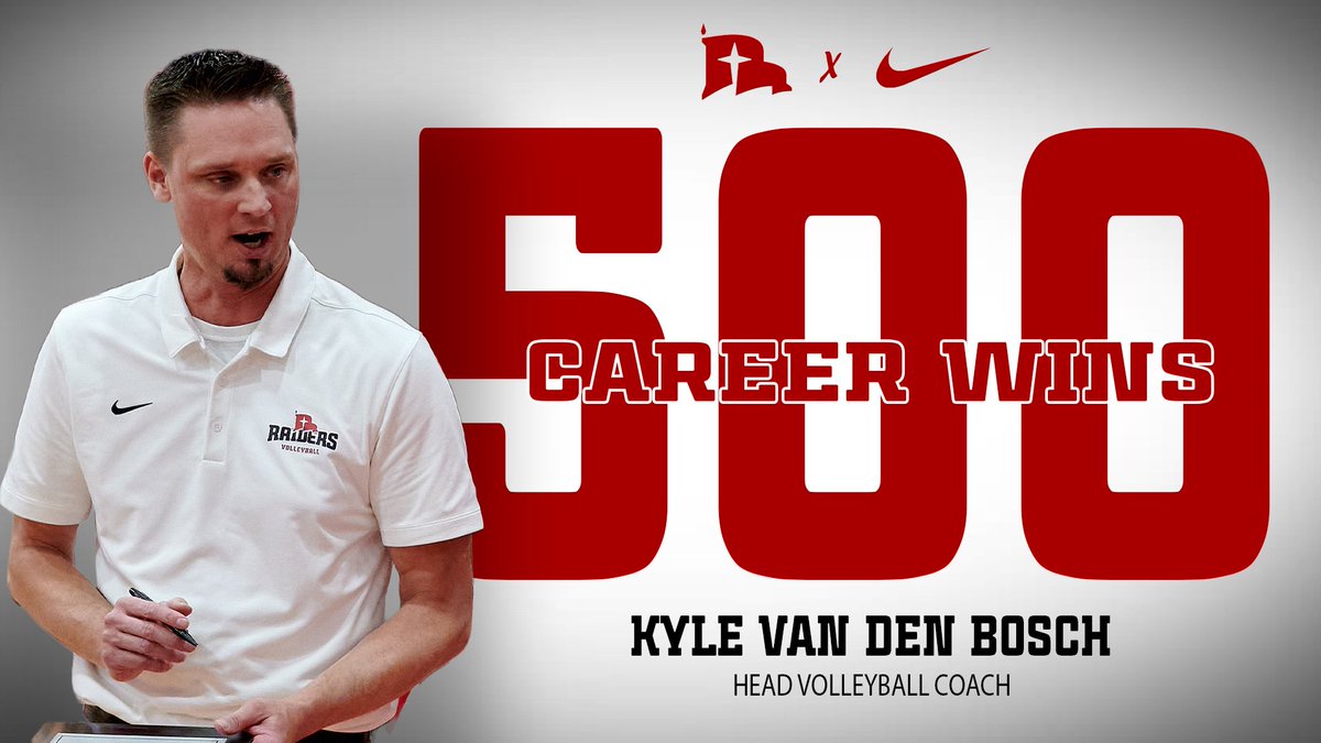 5️⃣0️⃣0️⃣ 𝘾𝘼𝙍𝙀𝙀𝙍 𝙒𝙄𝙉𝙎!

With the sweep of Kansas Wesleyan, head coach 𝙆𝙮𝙡𝙚 𝙑𝙖𝙣 𝘿𝙚𝙣 𝘽𝙤𝙨𝙘𝙝 picks up his 500th career win! 

He becomes the 16th active coach in the <a href="/NAIA/">NAIA</a> to have 500 wins in their career.

#RaidersStandOut | <a href="/NWCVolleyball/">NWC Volleyball</a> | <a href="/nwciowa/">Northwestern College</a>