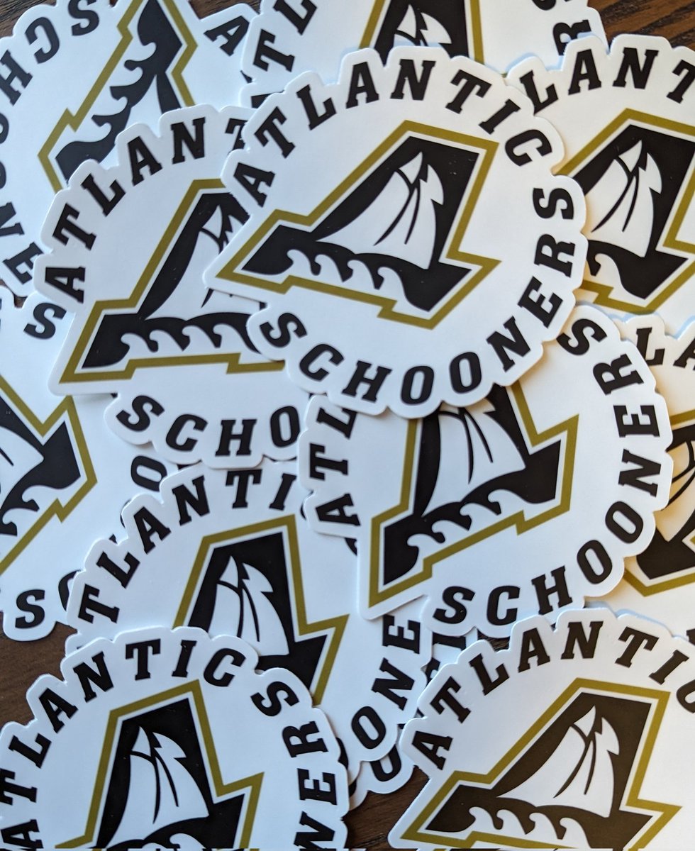 ATLZoneCoverage's tweet image. It's a Labor Day weekend miracle!! My #AtlanticSchooners stickers showed up SUPER early!  Now just 3 more orders of goodies to go 👌