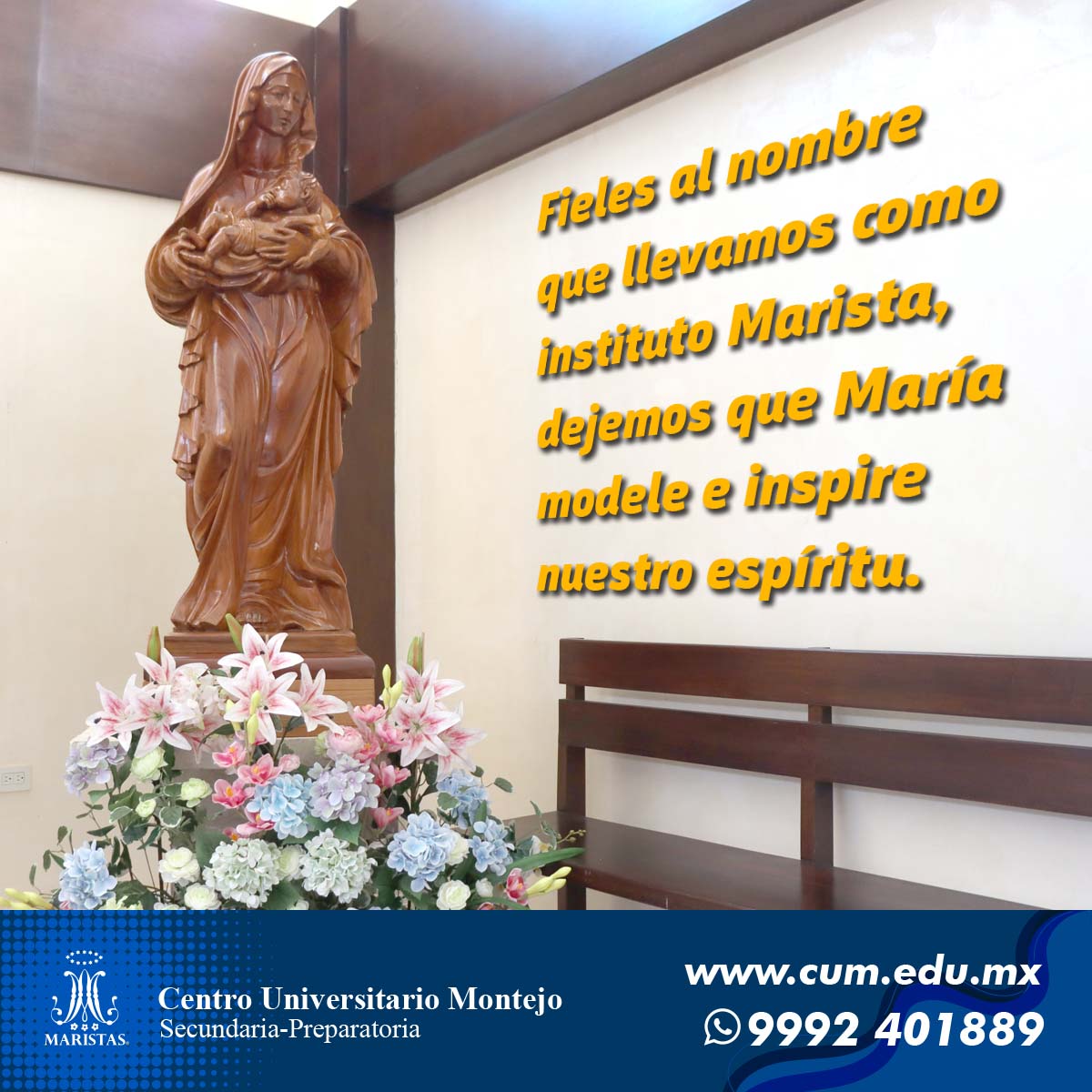 Fieles al nombre que llevamos como instituto Marista, dejemos que modele e inspire nuestro espíritu. Les deseamos a todos un excelente inicio de septiembre.
#SomosMARISTAS #generandovida