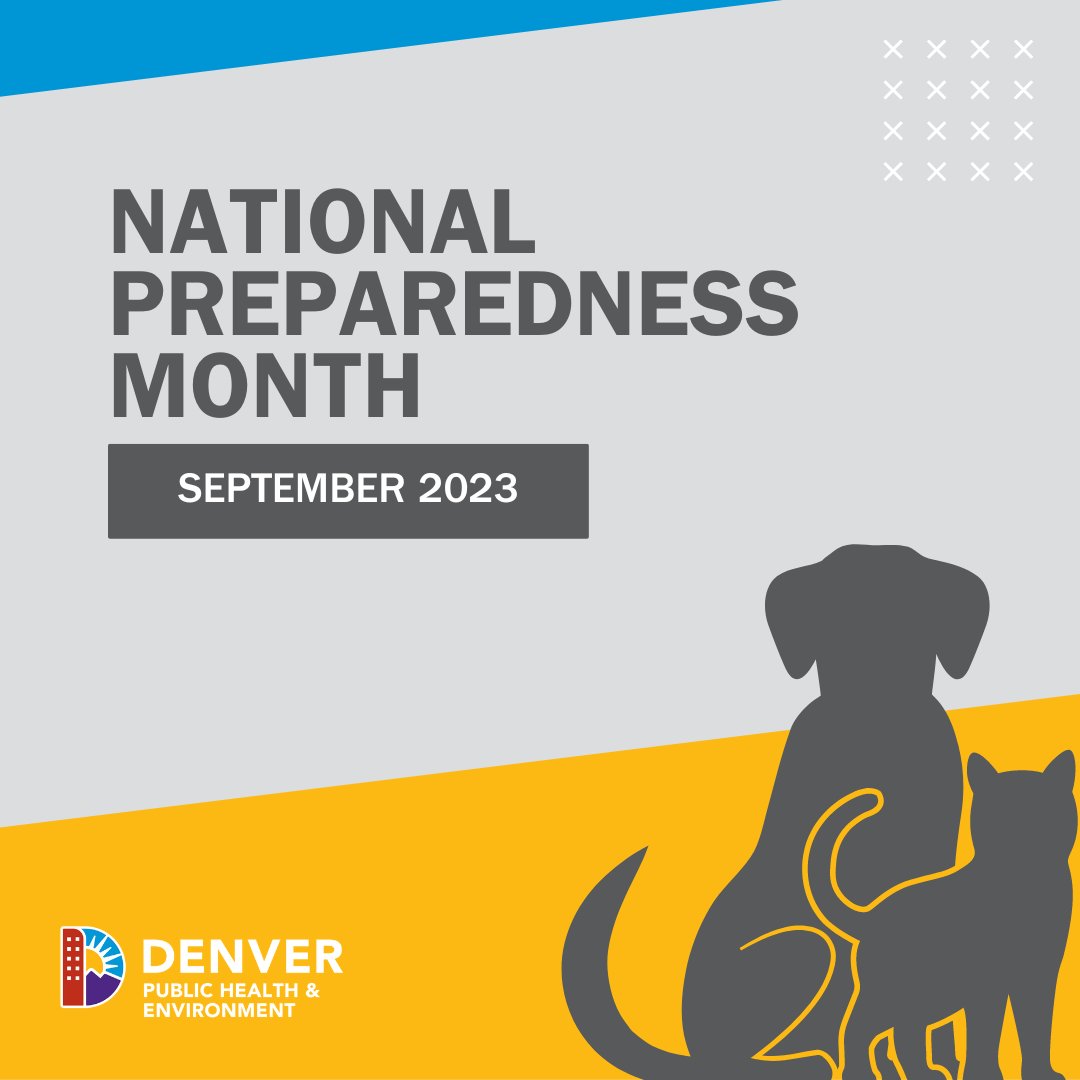DDPHE's tweet photo. #NationalPreparednessMonth reminder: don’t forget about your pets when preparing for emergencies! 🐹🐶🐱 Add these items from our checklist to your emergency bag in case you need to evacuate with your four-legged pals: https://t.co/RqZWgiefkP #NPM2023 #BePrepared #PetChecklist https://t.co/JChhxOEWYI