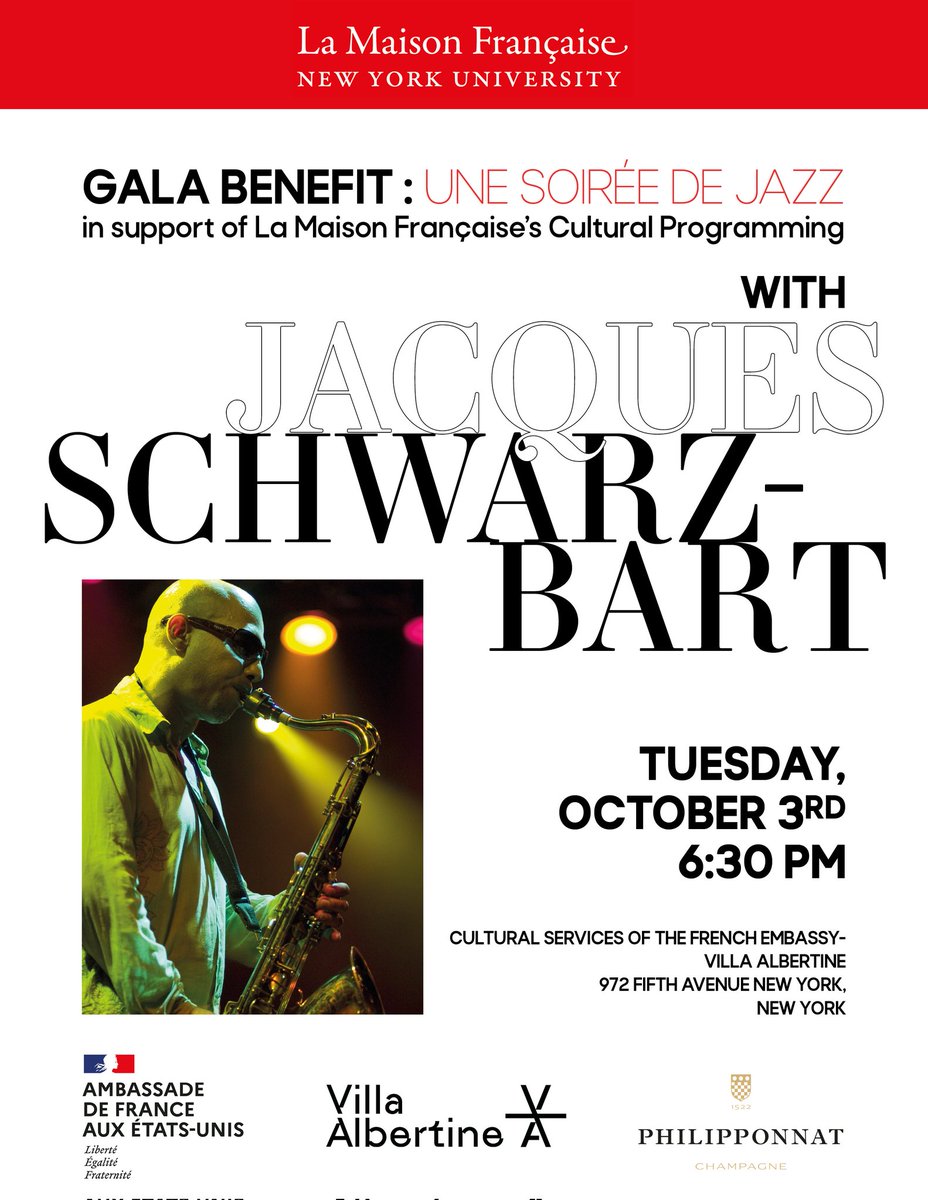 Come one, come all! Our annual fundraising gala in support of jazz saxophonist Jacques Schwarz-Bart is happening in a little over a month  Caribbean food, fantastic grooves, Francophone culture, what could be better? Get your tickets today!