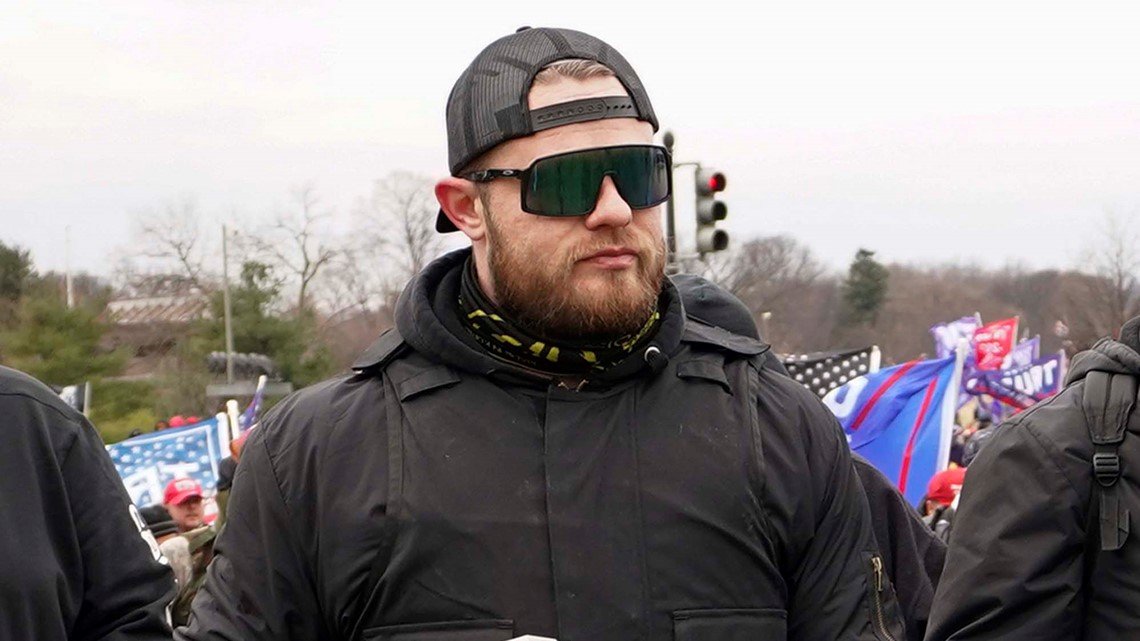 dnlbrns's tweet photo. NOW: Proud Boy Ethan Nordean is sentenced to 18 years in prison, tying the record for longest Jan. 6 sentence currently held by Oath Keepers founder Stewart Rhodes. Prosecutors had sought 27 years https://t.co/errd4PPgxS