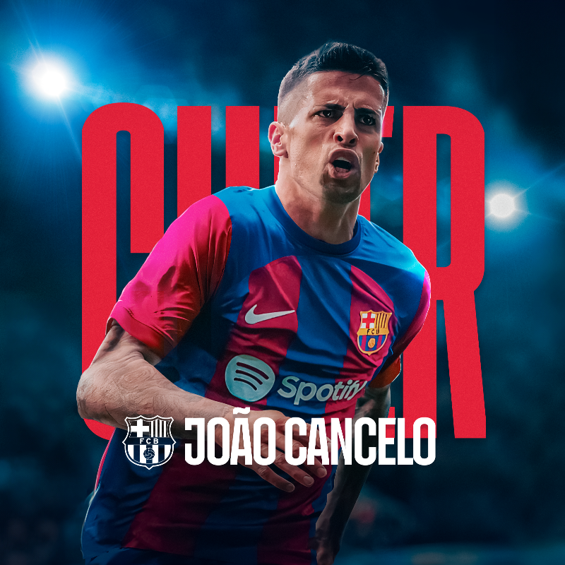 FCBarcelona's tweet photo. Cancelo is Culer! 💙❤️