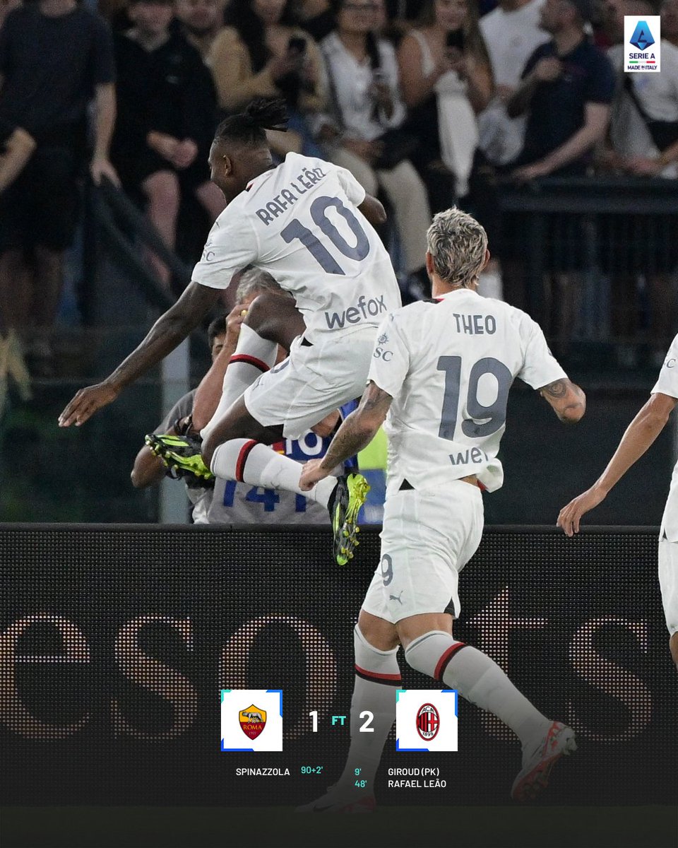 𝗙𝗧

Giroud and Leão score as <a href="/acmilan/">AC Milan</a> soar into first with 3/3 wins. 

#RomaMilan