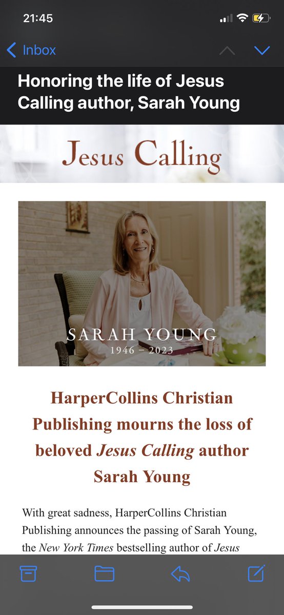anafricandiva's tweet photo. Sarah Young 🥺🤍🕊️
#JesusCalling #JesusListens #JesusAlways https://t.co/KOogjp7OBW