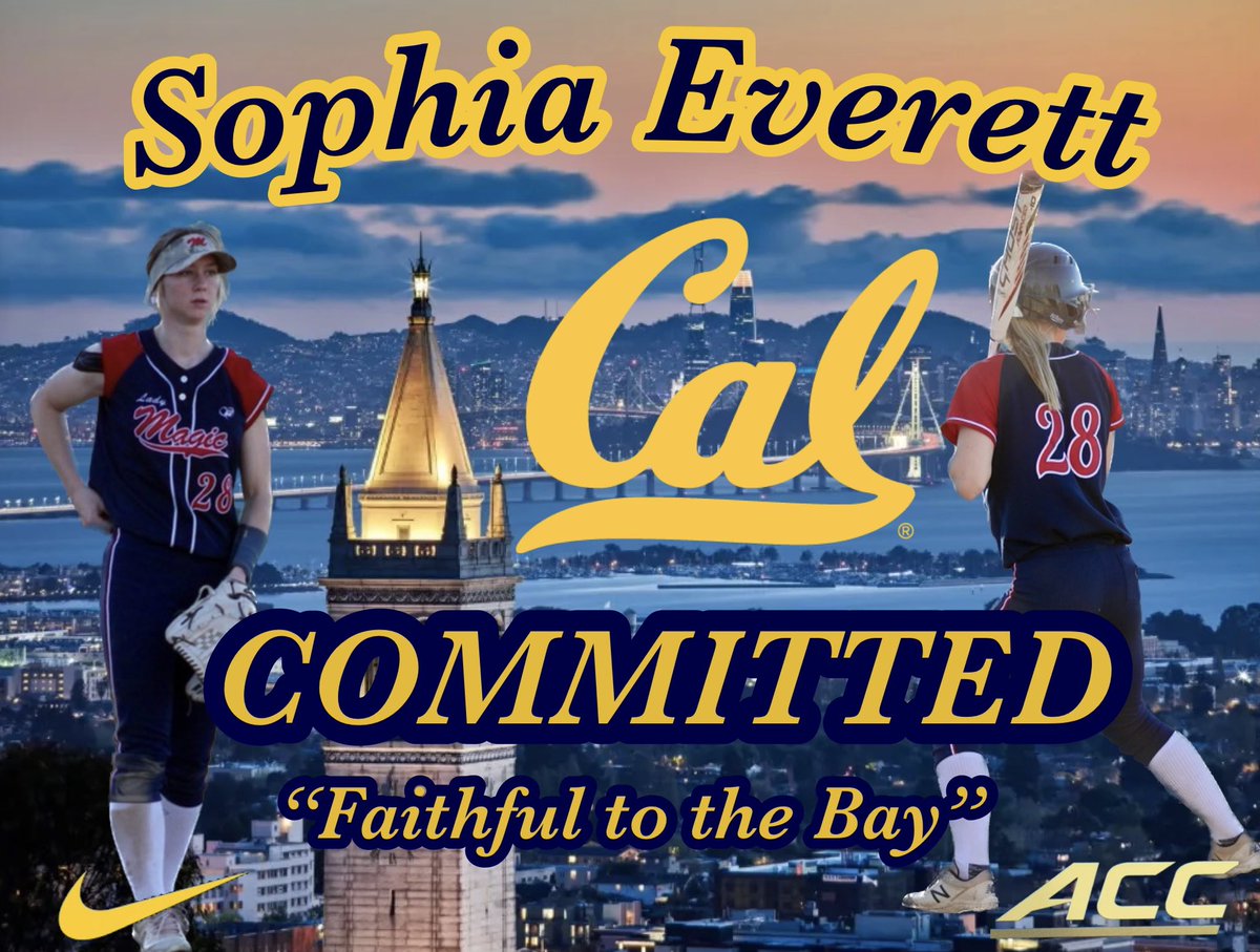 SophiaEverett28's tweet photo. I am so grateful for this opportunity to announce my commitment to Cal. Thank you to all my coaches, and all the people who have helped me get to where I am today. I wouldn’t be here without them. Thank you @CoachSpencerCal @BTelesco2 @kai33cuico @Oh_tooly3 @marisa_ https://t.co/eLwaFeSINI