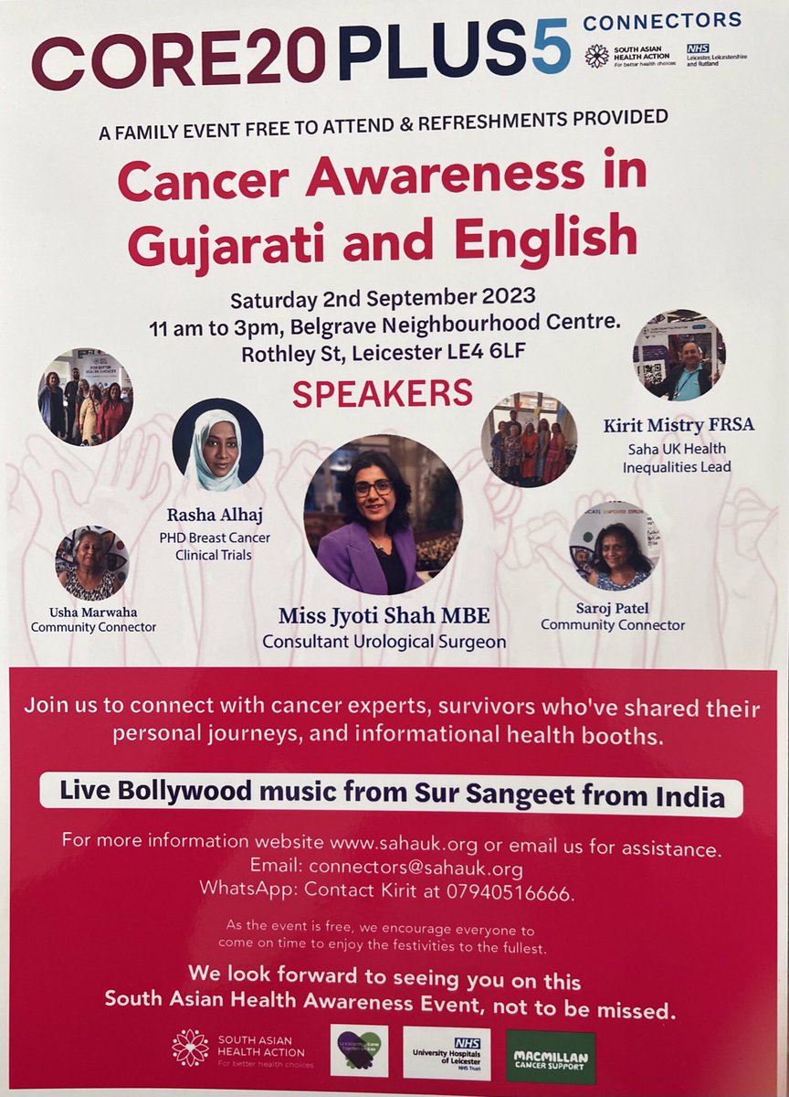 SAHA UK (@sahealthaction) on Twitter photo Final programme for our #SouthAsianCancerAwareness Tommorow so come and learn about #EarlyDiagnosis ,#Screening & #CommunityEngagement & meet <a href="/missjyotishah/">Dr. Jyoti Shah MBE</a> #consultantUrological #surgeon& our #CancerConnectors along with our team led by <a href="/kmistryuk/">KiritmistryFRSA</a> Final programme for our #SouthAsianCancerAwareness Tommorow so come and learn about #EarlyDiagnosis ,#Screening & #CommunityEngagement & meet <a href="/missjyotishah/">Dr. Jyoti Shah MBE</a> #consultantUrological #surgeon& our #CancerConnectors along with our team led by <a href="/kmistryuk/">KiritmistryFRSA</a>