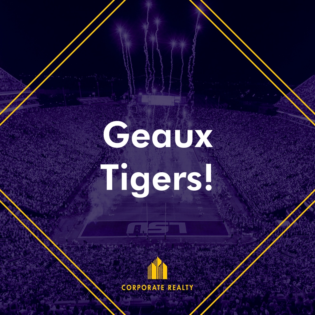 Corporate Realty supports the LSU Tigers. Best of luck this season!
#geauxtigers