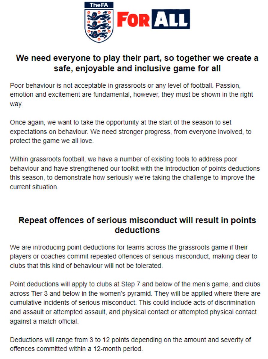 Just a polite reminder to all players, clubs and officials.

We want everyone to enjoy the game we love. Please play your part. #Respect

#MoreThanJustFootball