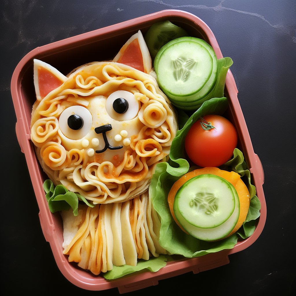 Who says Pizza Cat can't enjoy a packed lunch without pizza? It's still pawsitively delicious! 🍱🐱 #NoPizzaNoProblem #PackedLunch #AIArtworks #Aiartcommunity #AIArt #AIArtGallery #AIArtistry #AIArtist