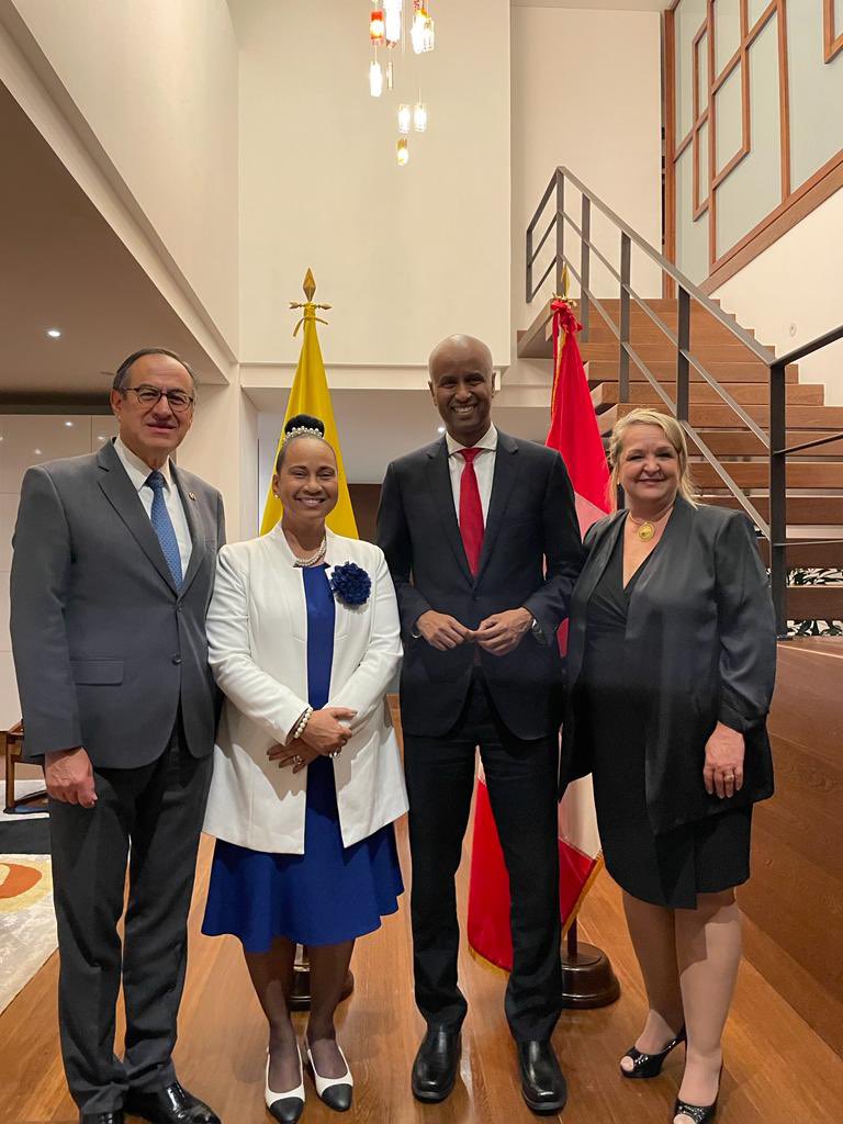 CanadaColombia's tweet photo. What better way to celebrate #70YearsOfHistory🇨🇦🇨🇴 than with Minister Hussen's visit to #Colombia. 

Thank you Minister for choosing 🇨🇴 as your first international trip. Thanks to all the friends of 🇨🇦 and allies who joined us for this celebratory reception. https://t.co/TuS7WMxT4O