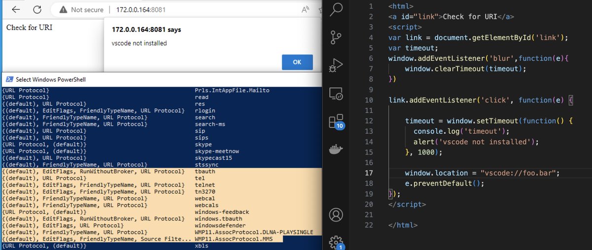 I note theres a few people without practical real world RT experience wondering how you can know if an app like vscode is installed on a target in advance... well, with good targeting its actually pretty easy and historically there's been a bunch of ways to do this.  For