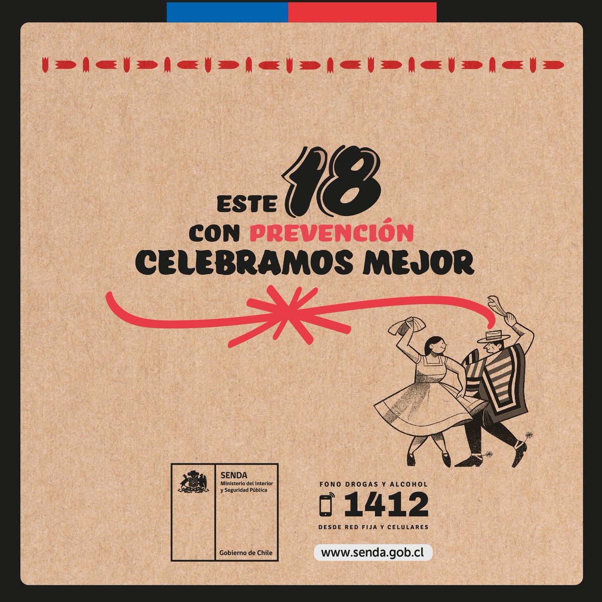 Comienza el mes de septiembre, y como todos los años, estaremos junto a ti festejando responsablemente nuestras Fiestas Patrias. En este 18, con prevención celebramos mejor.

#MásComunidadMásPrevención

✅ senda.gob.cl