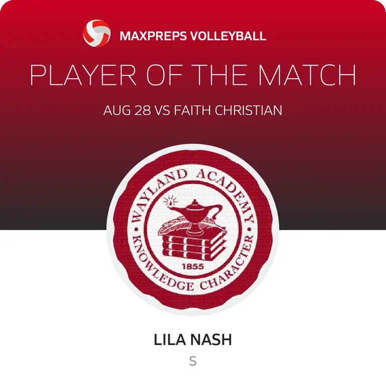 Thank you so much <a href="/MaxPreps/">MaxPreps</a> !! So excited to keep playing with the team. <a href="/WABigRedSports/">Wayland Academy Athletics</a>