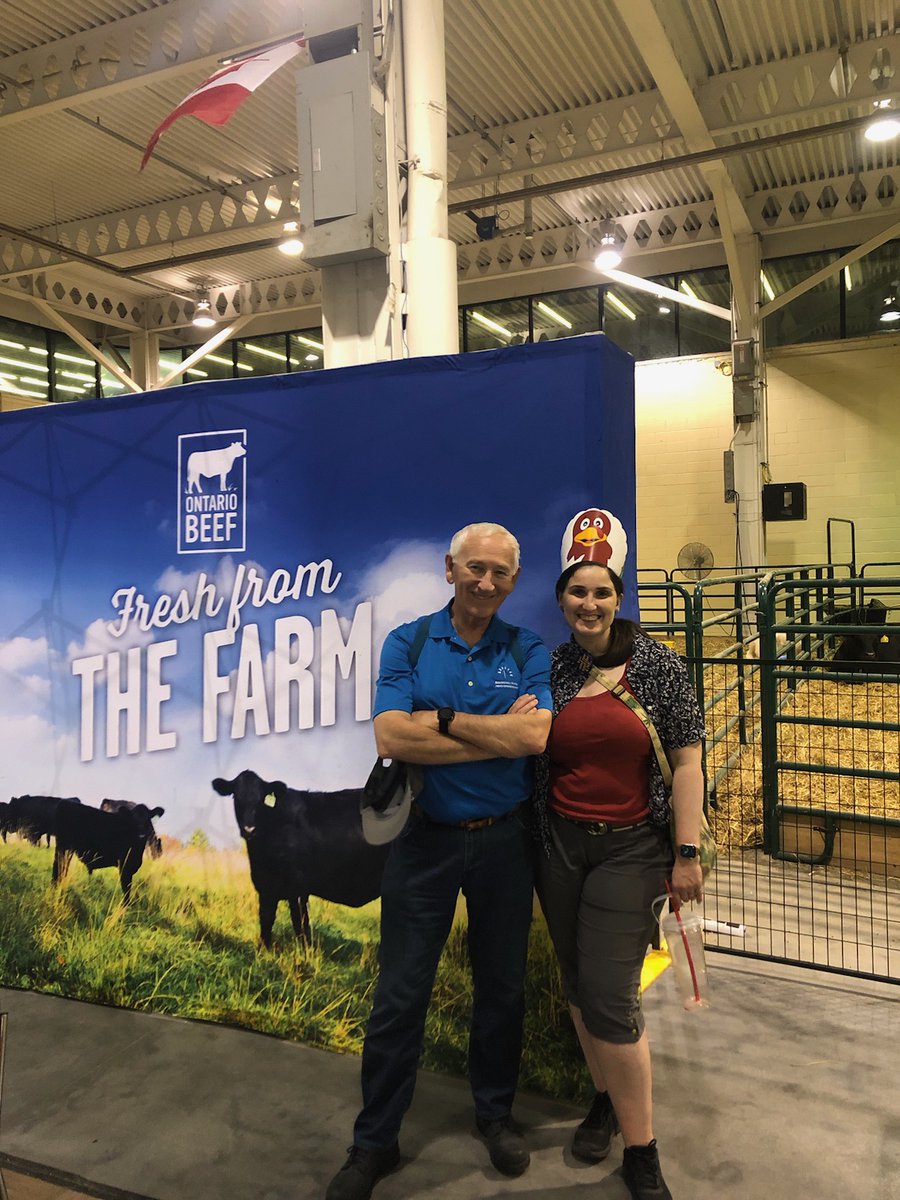 Spotted: Jan and Kate Westcott visiting the CNE two nights ago - visited @GrainFarmers exhibit, saw the ON milking display & watched piglets being fed by their mom. Kate also sporting a turkey bonnet from the ON Turkey Farmers. A great testament to the breadth of ON agriculture!