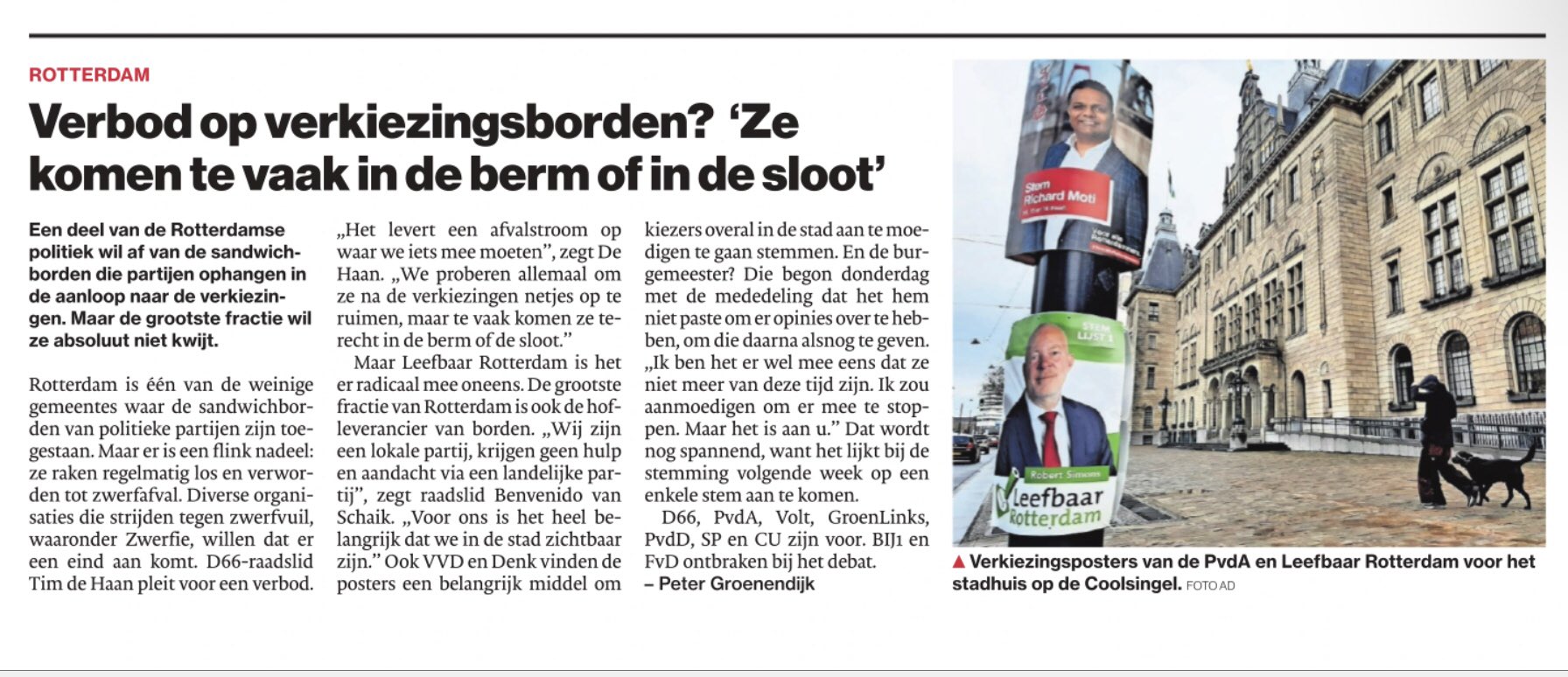Een groot deel van de raad wil af van de vervuilende borden