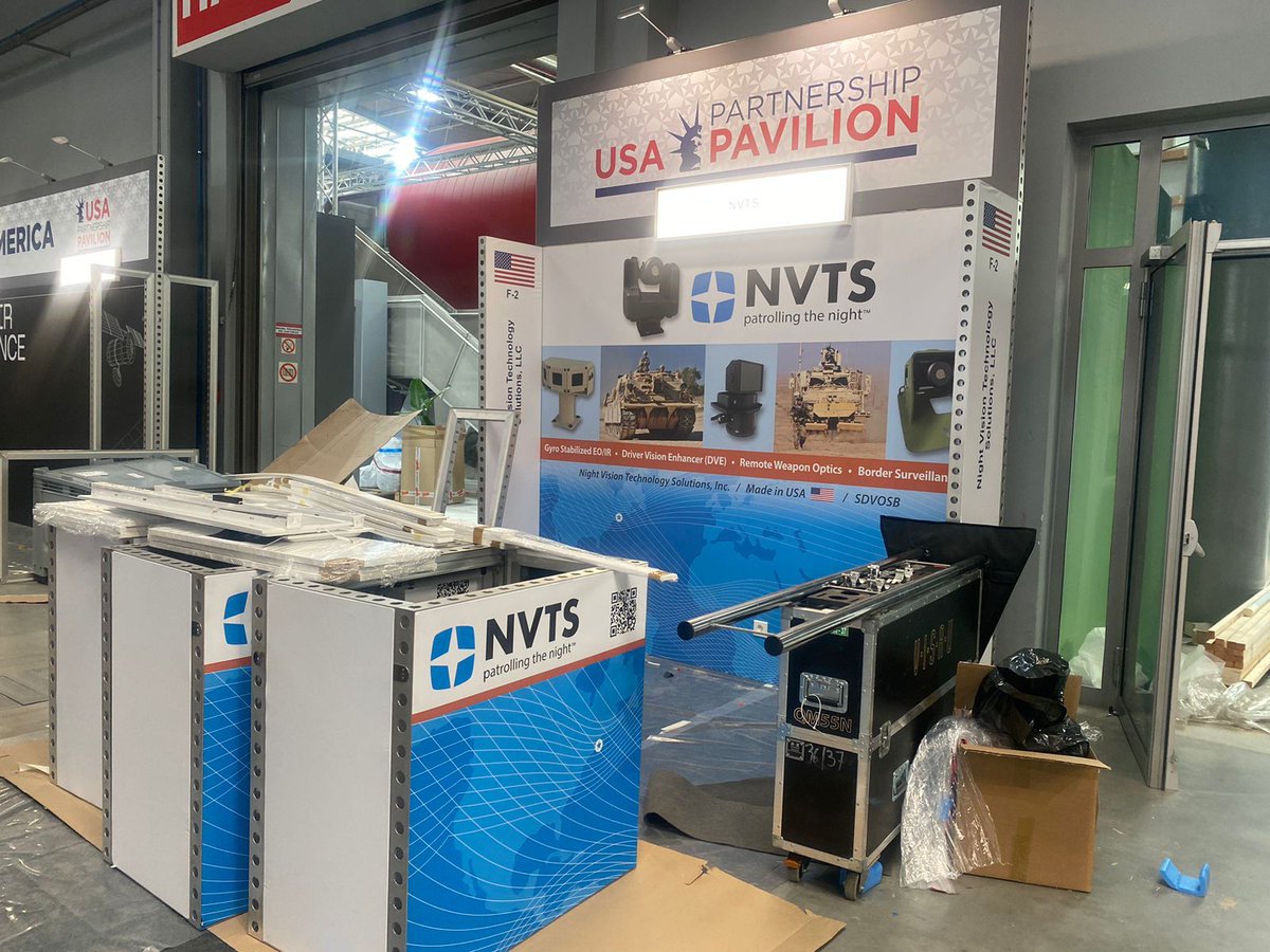 KallmanCS's tweet photo. #Buildup of the #USAPartnershipPavilion is underway at #MSPO2023! We're excited to see the Pavilion come to life in just a few days. Check out the U.S. companies exhibiting on @source_here, the Official Digital Directory for the USA Partnership Pavilion: https://t.co/VQg7EVJQza! https://t.co/EaV26rQiUX