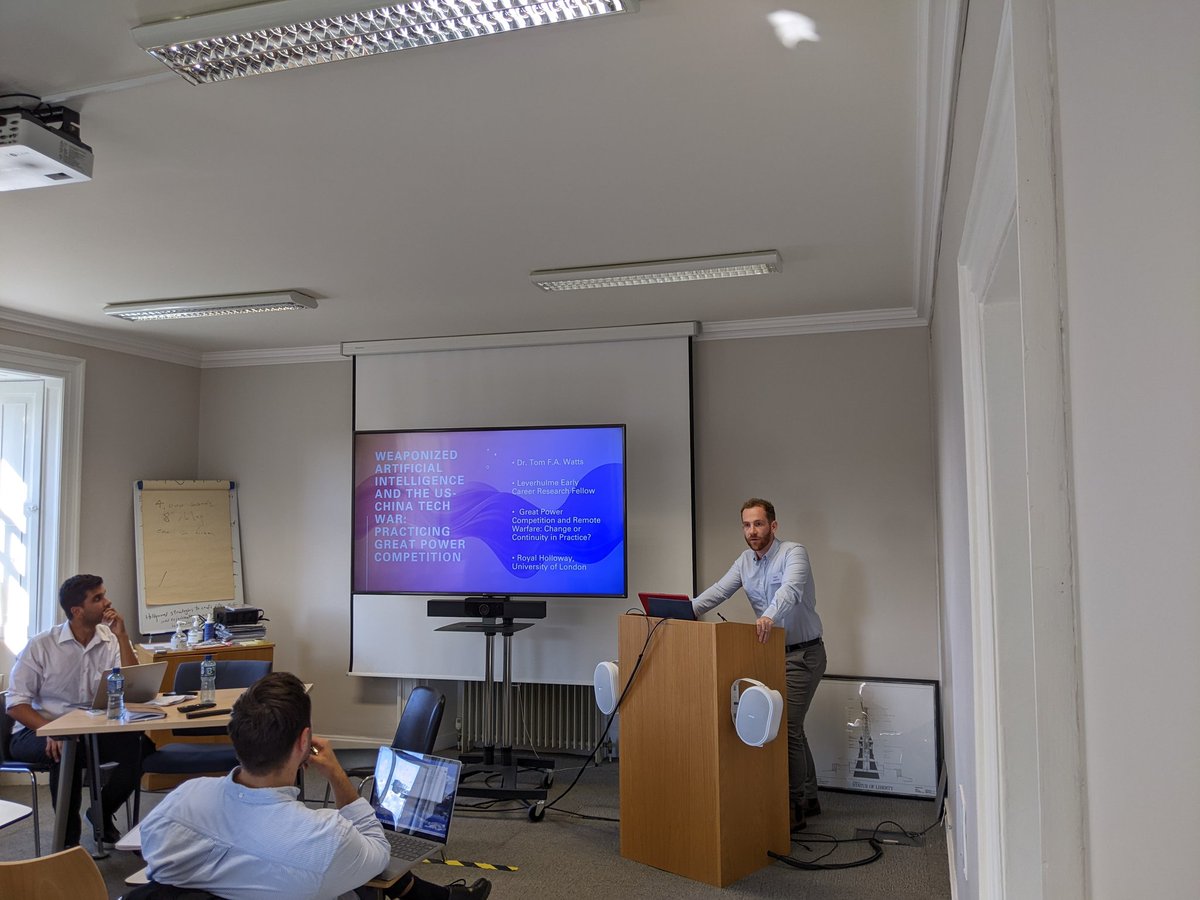 And now a paper from Tom Watts of the Royal Holloway University of London on Weaponizing AI and the US-China tech war: practicing great power competition @MYBISA @EugenioLilli @ucddublin