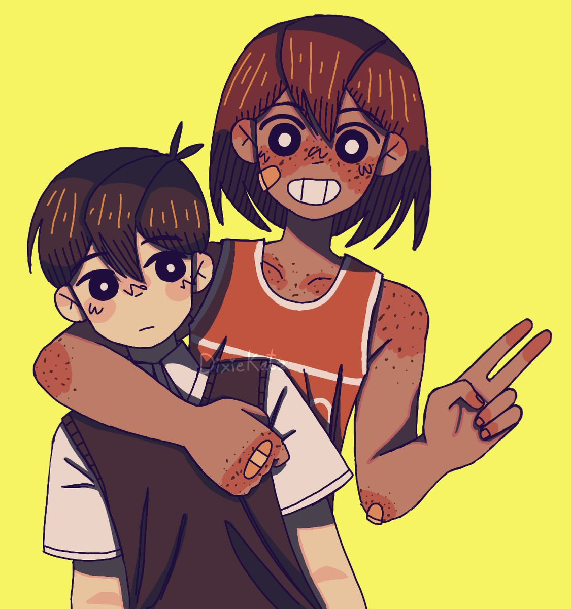 danii_katz's tweet photo. Drew Sunny and Kel!! I love drawing these two ^^ took me about 7 hours though...💀
#OMORIfanart #OMORI #omorisuntan #suntanomori #kelomori #sunnyomori #omorikel #omorisunny https://t.co/gnyh0eb3U0