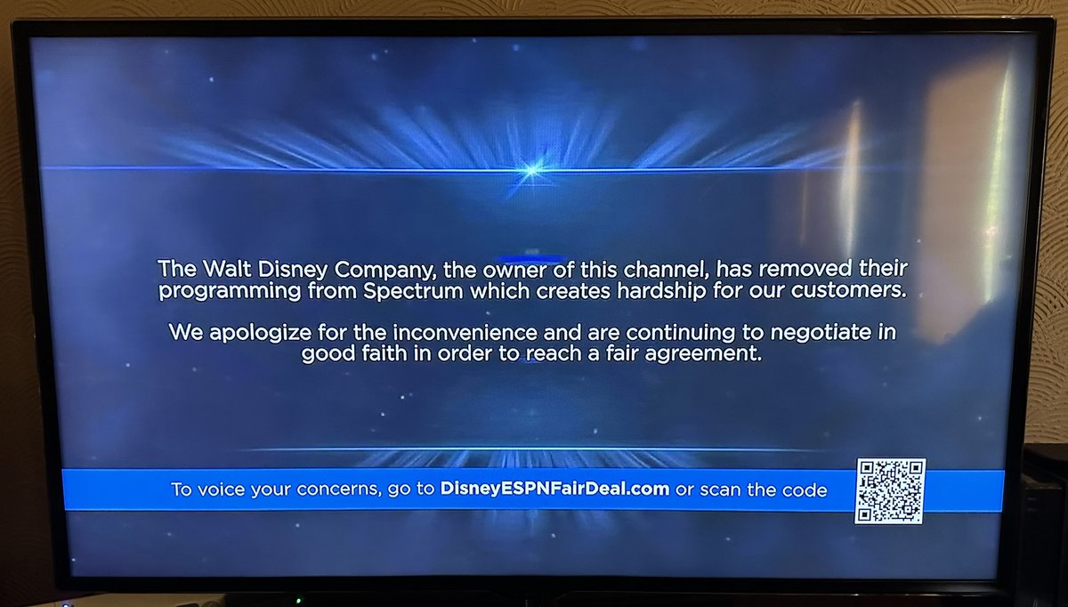 SuperPRGuy's tweet photo. Thinking the #DisneySpectrum fight is less a negotiating tactic than @Disney trying to force more Disney+ bundle subscriptions.
Already watched #WhatWeDointheShadows on #Hulu & #ItalianGP practice on ESPN+. Would normally have watched via Spectrum.
Might finally cut the cord. https://t.co/v9IRXrb93g
