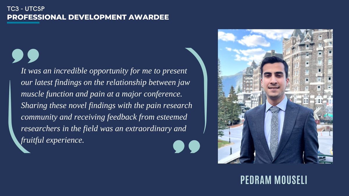 Join us in congratulating <a href="/TC3consortium/">Toronto Cannabis & Cannabinoid Research Consortium</a> trainee Pedram Mouseli on receiving a TC3xUTCSP Professional Development Award!!  He tells us more about his experience attending the <a href="/CanadianPain/">Canadian Pain Society</a> meeting in Banff.  #cannabis #cannabinoid <a href="/UofTDentistry/">U of T Dentistry</a> <a href="/__pedram/">Pedram Mouseli</a> 
tinyurl.com/yc442366