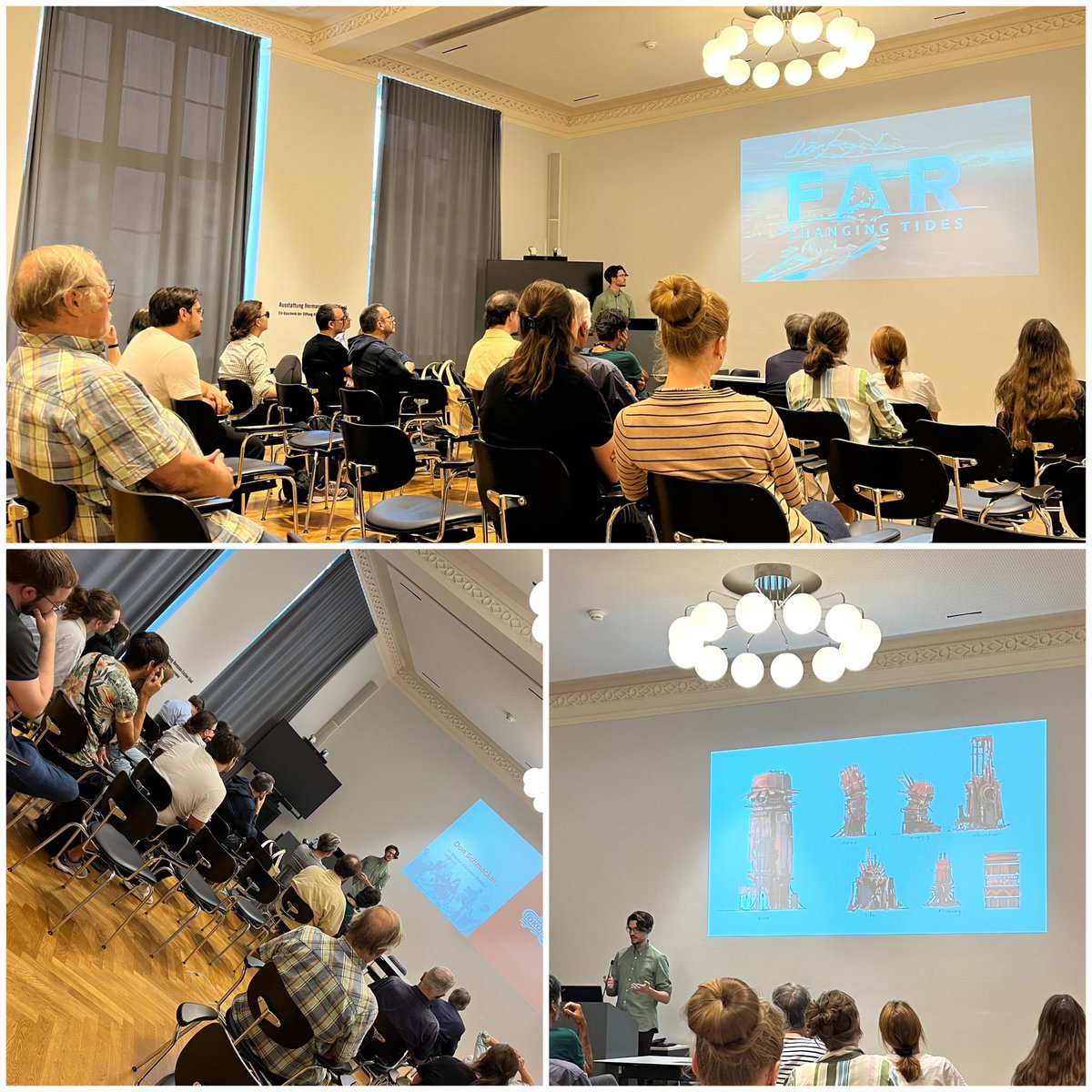HilokoKato's tweet photo. How do game designers create an atmoshperic game like „ Far - Changing Tides“? @DonSchmocker presents approaches as creative director of the Zurich-based game dev studio Okomotive
@ZBZuerich #gamesincontext #dsi community gaming #zhdk game design #uzh https://t.co/7sbDsueL17