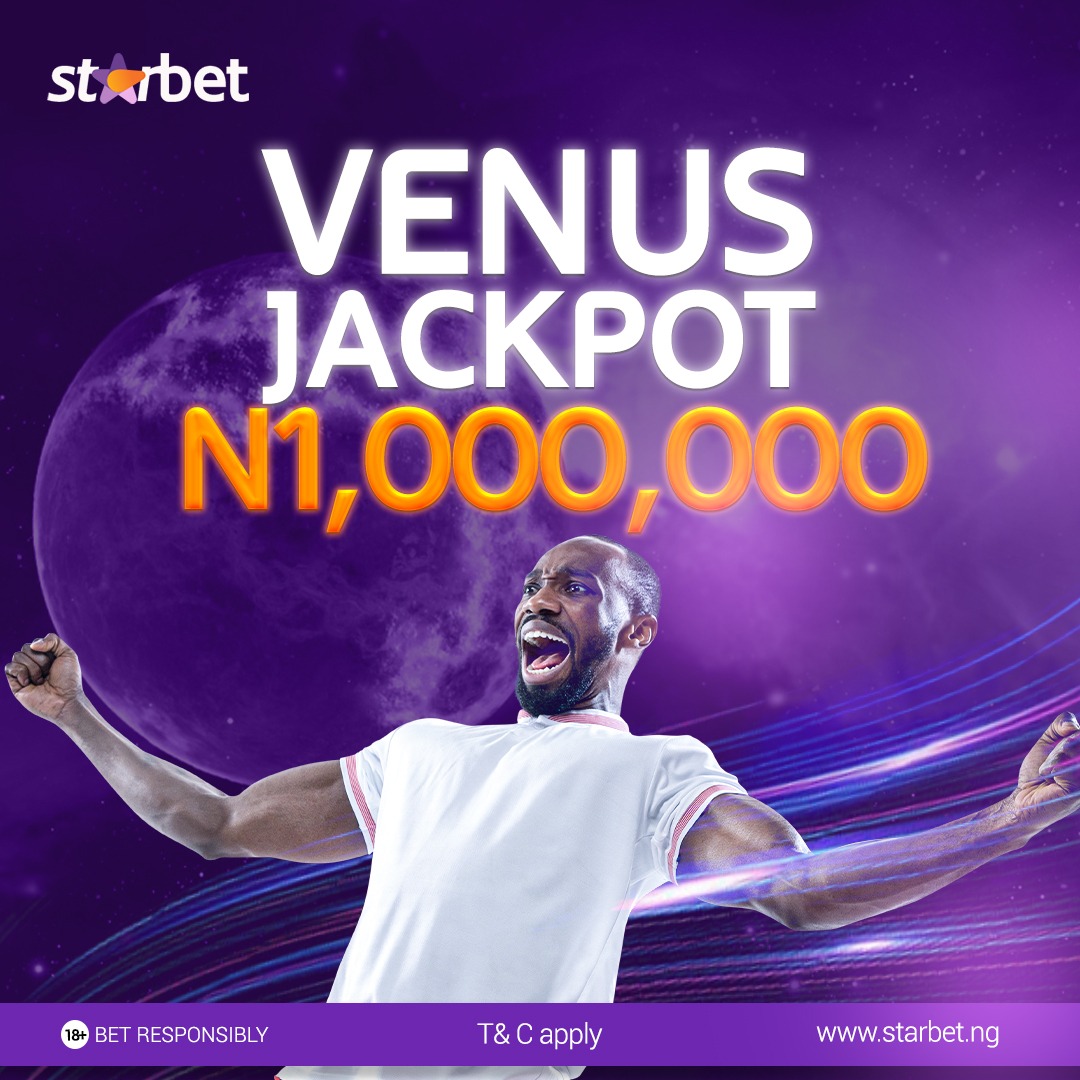 officialstarbet's tweet photo. Play to win the Venus jackpot of #1m 🤯.  Hurry to the website right away to play Jackpot!!!

Click this link to play now.  https://t.co/F1RYcgPAVV

Bet Responsibly (18+)
------
#Starbet #EveryoneWins
#bet #bettingtips
#jackpot
#playjackpots https://t.co/UnnqPs1OgY
