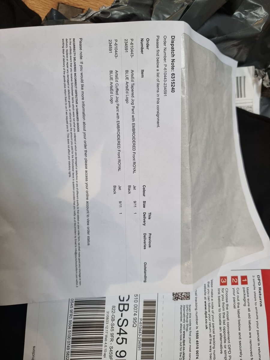 WarrenRhianne's tweet photo. @OfficialPLT I ordered this dress and when I've opened it, it's two pairs of kids school joggers??? Help lol https://t.co/U1BogflC3z