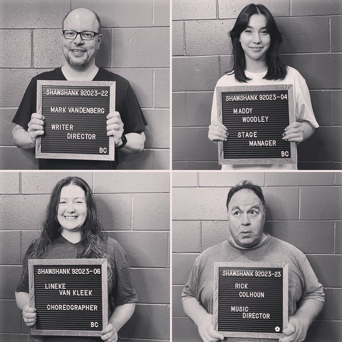 Introducing our Shawshank: The Musical Artistic Team! 📝Written & Directed by Mark Vandenberg 🎼Musical Direction by Rick Colhoun 💃🏻Choreography by Lineke Van Kleek 🎭Stage Management by Maddy Woodley #shawshankredemption #movieparody @VancouverFringe #markvberg #johnnycash