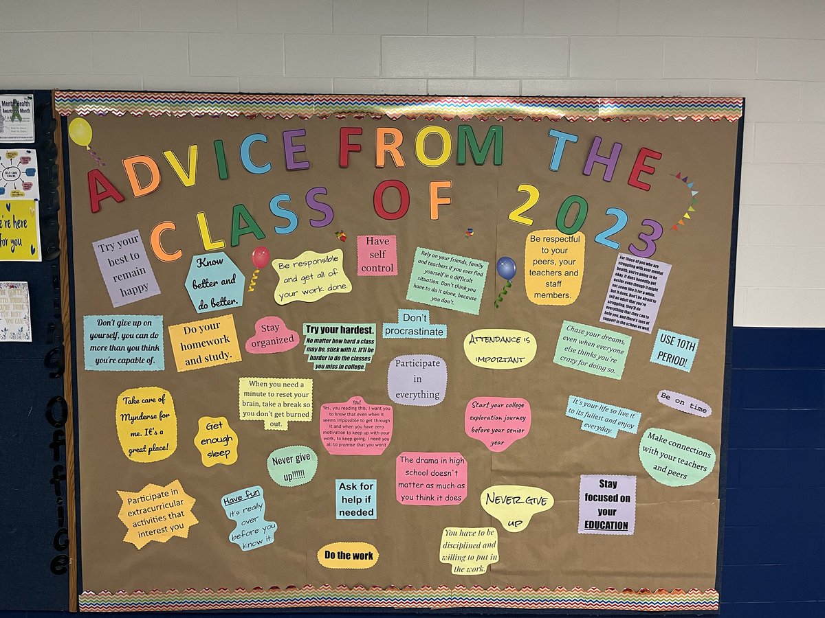 Words of wisdom from the Mynderse Academy Class of 2023 to their younger counterparts. #maproud ⁦⁦<a href="/MA_Counseling/">Jessica Taylor</a>⁩
