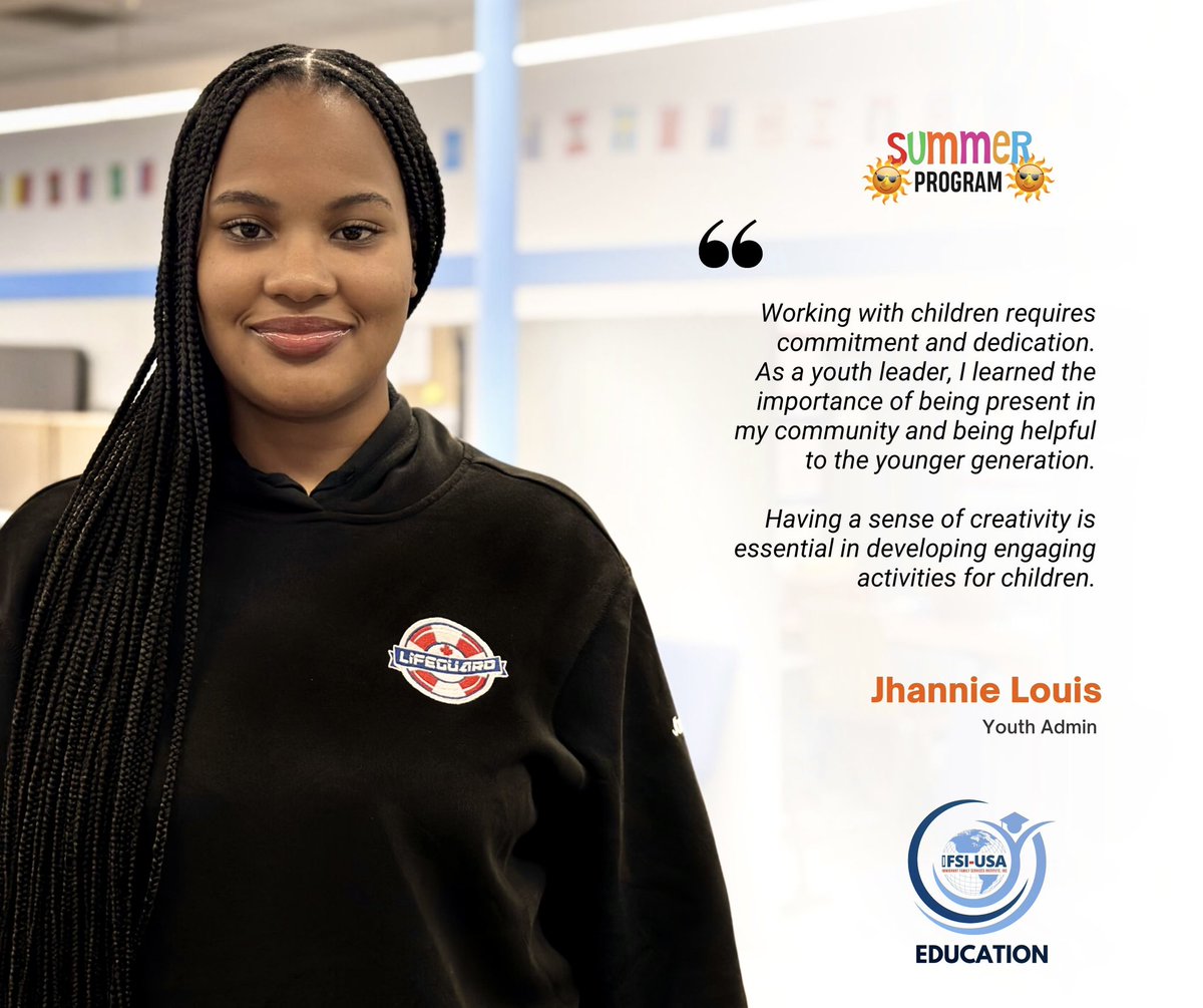 ifsiusa_edu's tweet photo. IFSI Youths’ Highlights | Jhannie Louis
#ifsiusaeducation #youthleadership #SummerProgram2023 #academic #science #music #coding #art #crafts #math #english #science #fun #tutoring #playgrounds #funs #community #teachers #Youthleaderappreciation #ifsiusa https://t.co/hDkLpCLMgW
