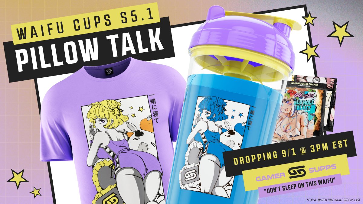 _mamavale's tweet image. Don't sleep on this!! The first Waifu Cup of Season 5 launches today! 

In honor of Pillow Talk, I got my blankies, plushie, Supps in a Cup and comfy oversized tshirt. I'm ready for a night of movies and relaxin 😴💤  #waifucups
Use code MAMAVALE for 10% off #cuzmamasaysso 💜