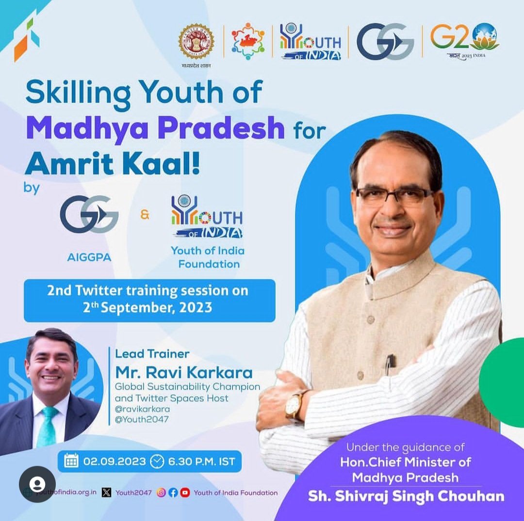 Dinesh_RaykaJsm's tweet photo. यूथ इंडिया फाउंडेशन
के मार्गदर्शन में
माननीय. मध्य प्रदेश के मुख्यमंत्री श्री.
शिवराज सिंह चौहान @CMMadhyaPradesh
के नेतृत्व मे सोशल मीडिया प्रशिक्षण
@AIGGPA के सहयोग से
यूथ ऑफ इंडिया फाउंडेशन @Youth2047 का
दूसरा सत्र
#जनसेवामित्र #cmyip #मध्यप्रदेश #twittertraining @ravikarkara https://t.co/NXxVCn2g7w
