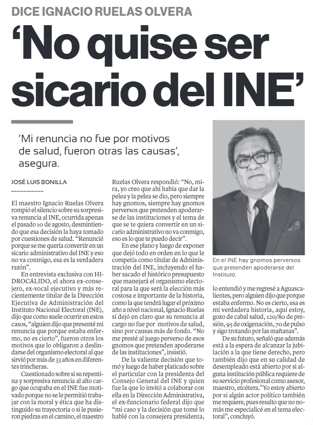 Peris_Electoral's tweet photo. #AlertaElectoral 🚨 "NO QUISE SER SICARIO DEL INE"

Ignacio Ruelas Olvera, ex director de la DEA en el @INEMexico esclarece los motivos de su renuncia. No fue por salud, fue por las presiones que sufrió para destruir presupuestalmente al INE.

Dio batalla hasta donde pudo. https://t.co/bcixCikSit