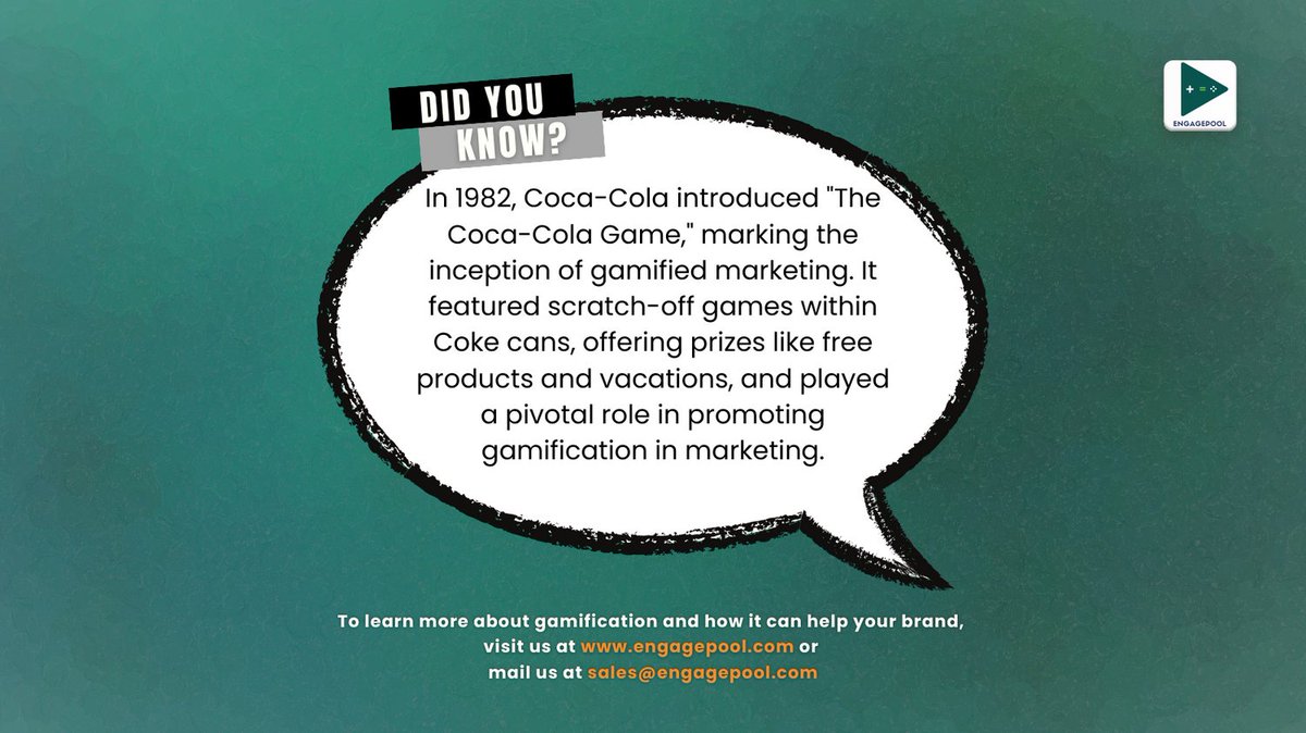 engagepool's tweet photo. #Fridayfact #gamification #CX https://t.co/P0NPFmTaWH