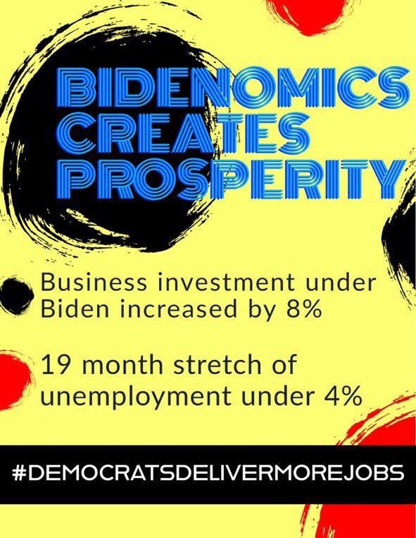 Just in time for #LaborDay, strong labor numbers! 🚨Biden’s August job numbers show 31 consecutive months of job growth since he took office! Biden has created 187,000 jobs in August — that’s 13 million+ created since Biden took office. #democratsdelivermorejobs #DemsAbroad 1/