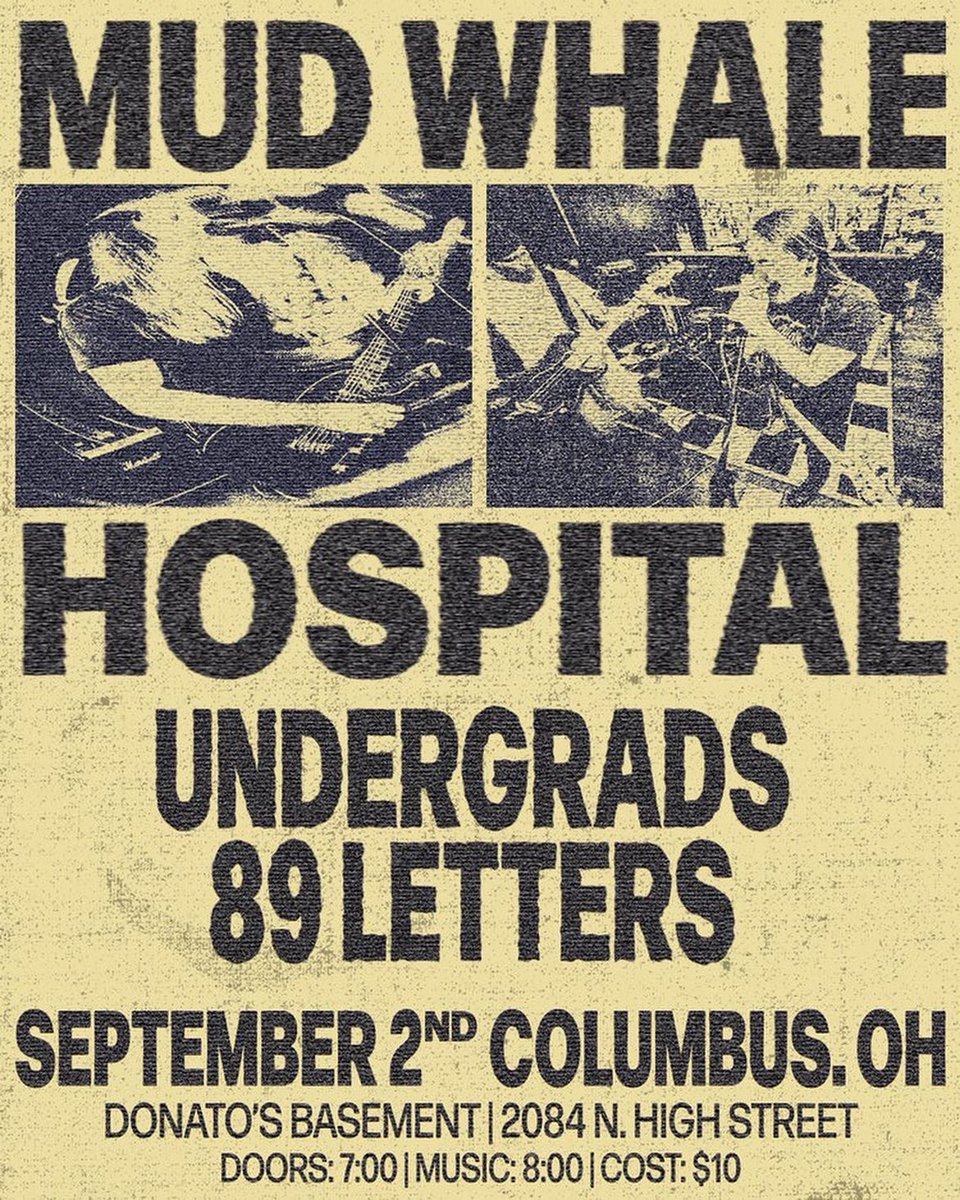 John won’t be able to make it, so we’re gonna have a load of our friends come up and sing these songs for us. Let’s have a fuckin party. Shout out to <a href="/mudwhale/">Mud Whale</a>, <a href="/Hospitalcinci/">hospital.</a>, and <a href="/89LettersOH/">89letters</a>. Doors at 7. 

Bring your dancing shoes, fools.